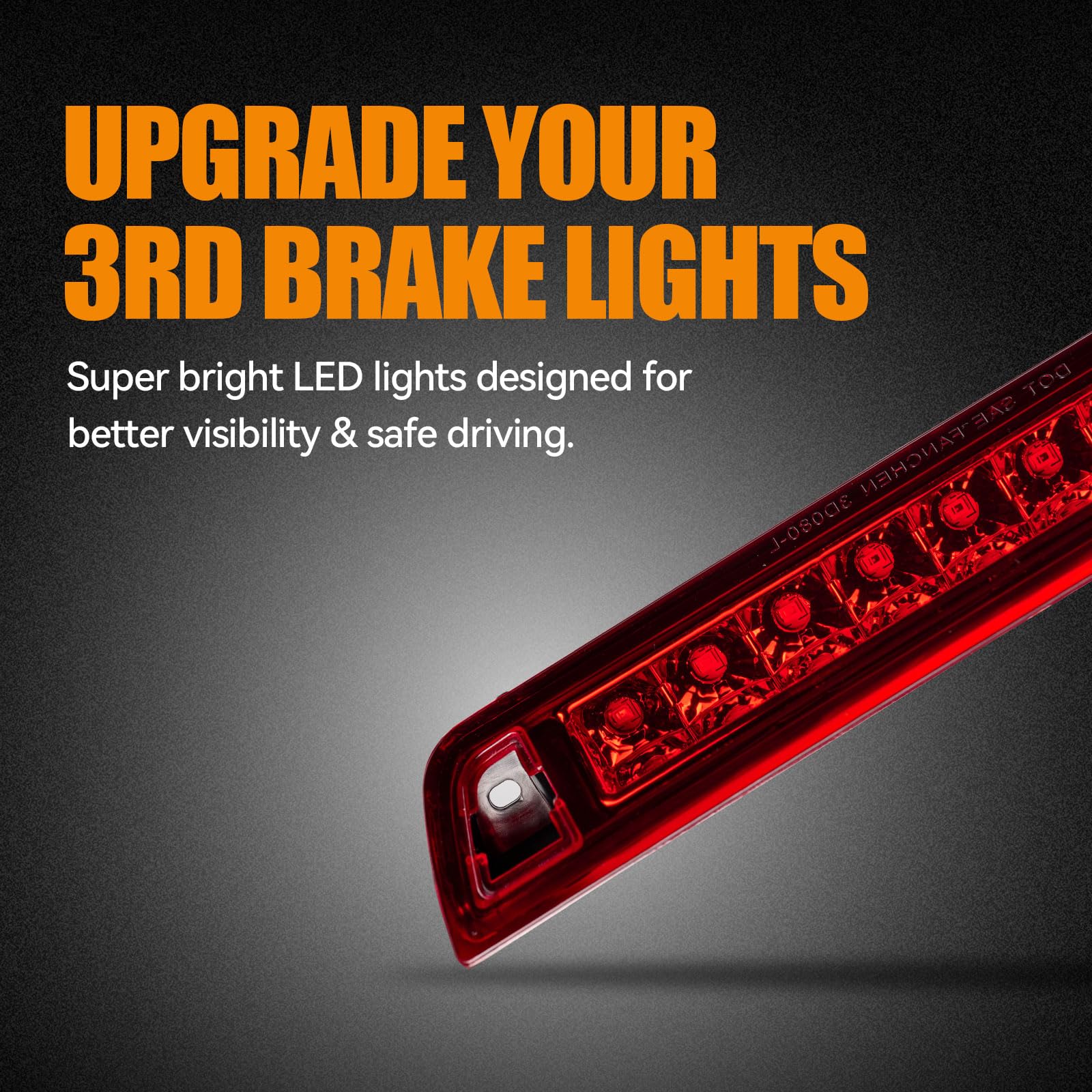 Cxdar Third 3Rd Brake Light Led For 2006-2014 Honda Ridgeline, High Mount Rear Brake Lights Assembly For 06-14 Ridgeline, Waterp