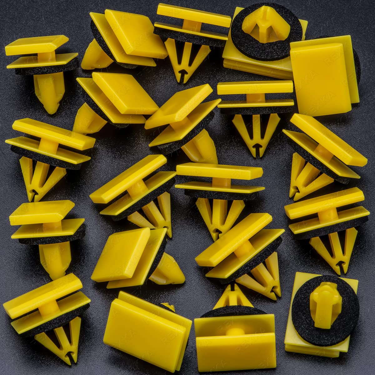 Rexka 20Pcs Rocker Panel Moulding Clips Yellow Nylon Compatible With Gm 5480852 Chevrolet Equinox Pontiac Torrent