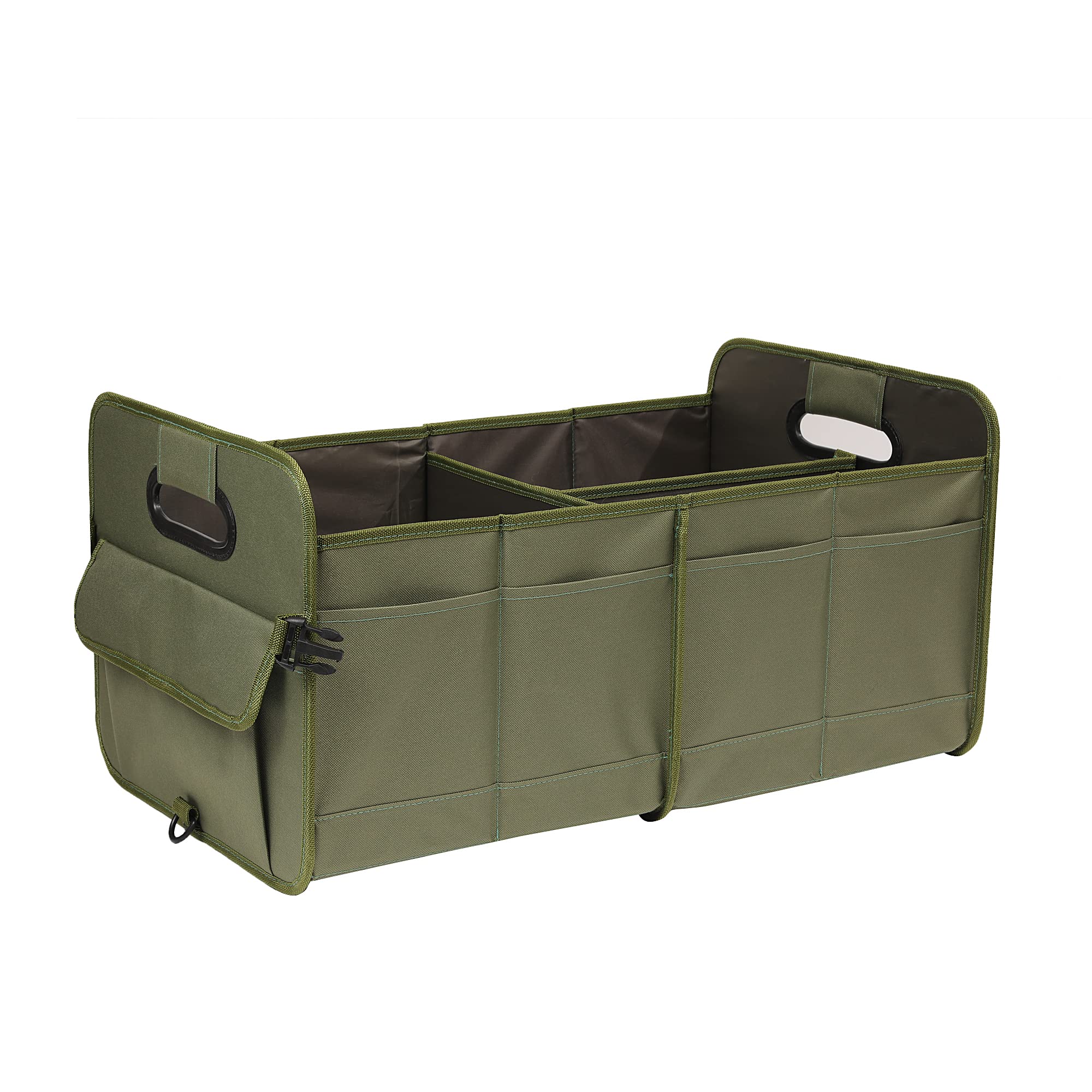 Aokjoy Car Trunk Organizer, Green, Foldable, Non-Slip, Adjustable, Multiple Compartments, 600D Oxford Cloth Material