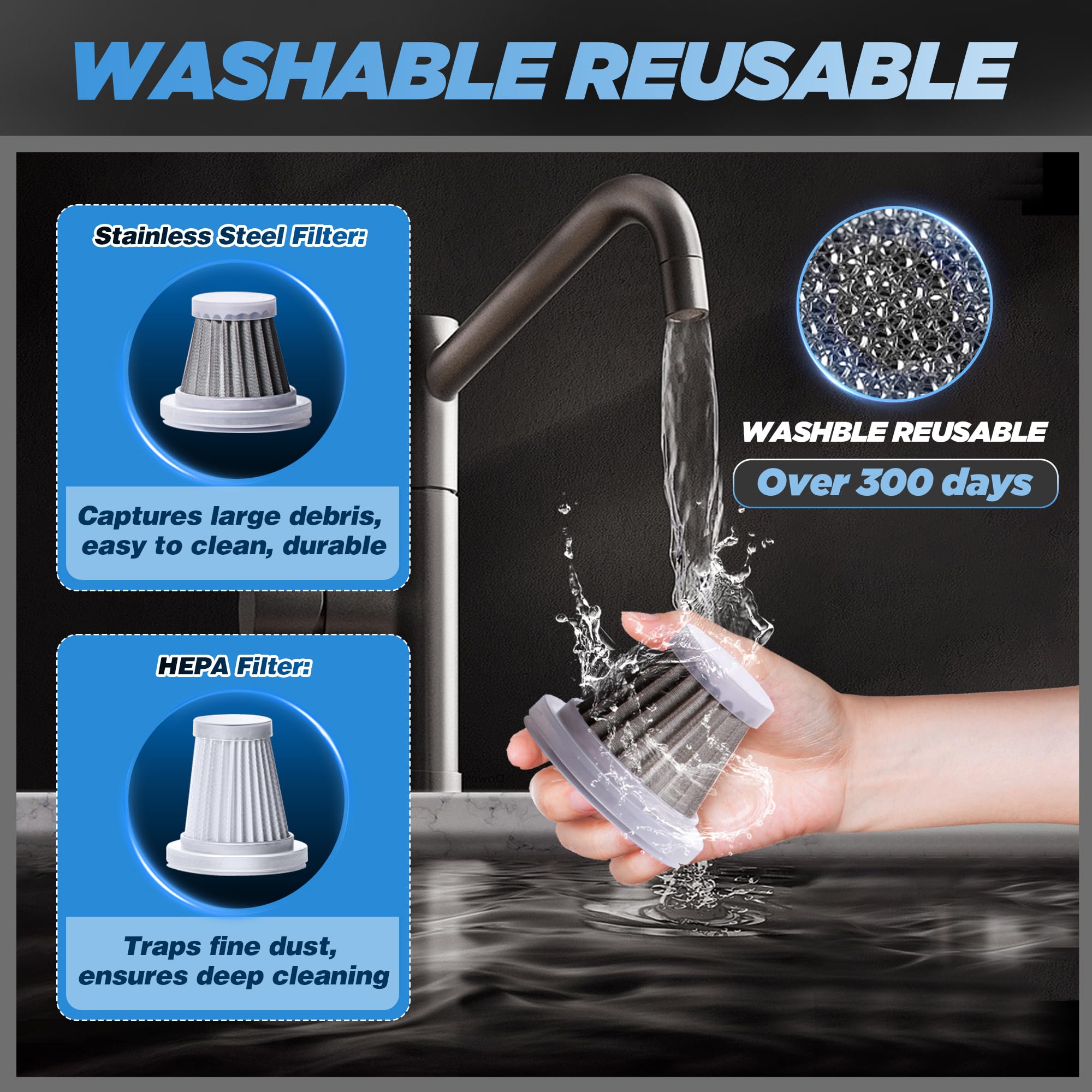 AUXTUR HL121 Car Vacuum,Portable & Foldable Design,17000PA Strong Suction,Dual-Function Vacuum and Air Blower for Automotive Int