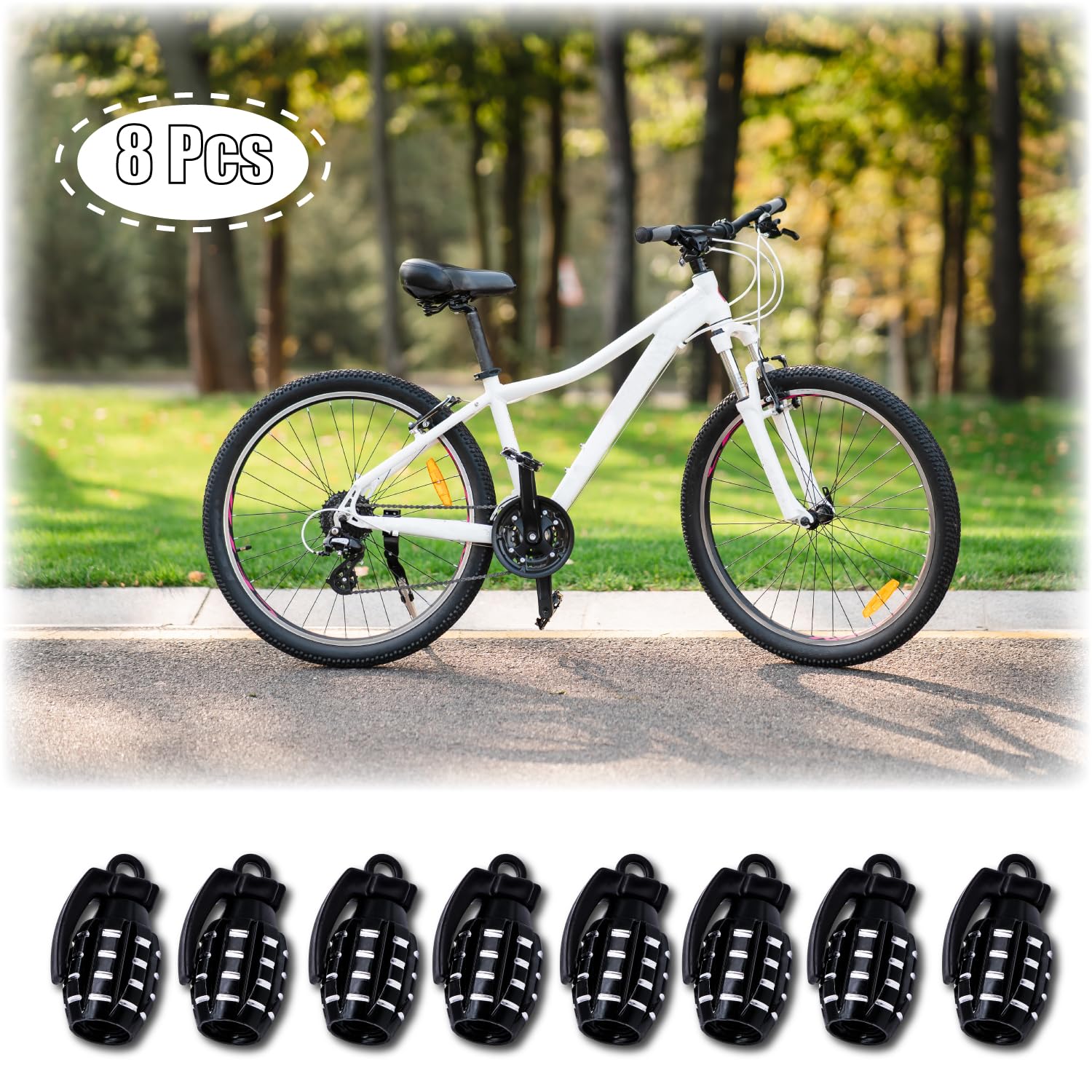 Meajoo 8Pcs Tire Valve Stem Caps, Aluminium Alloy Tire Valve Stem Covers Universal For Cars, Trucks, Suv, Motorcycles, Bike And