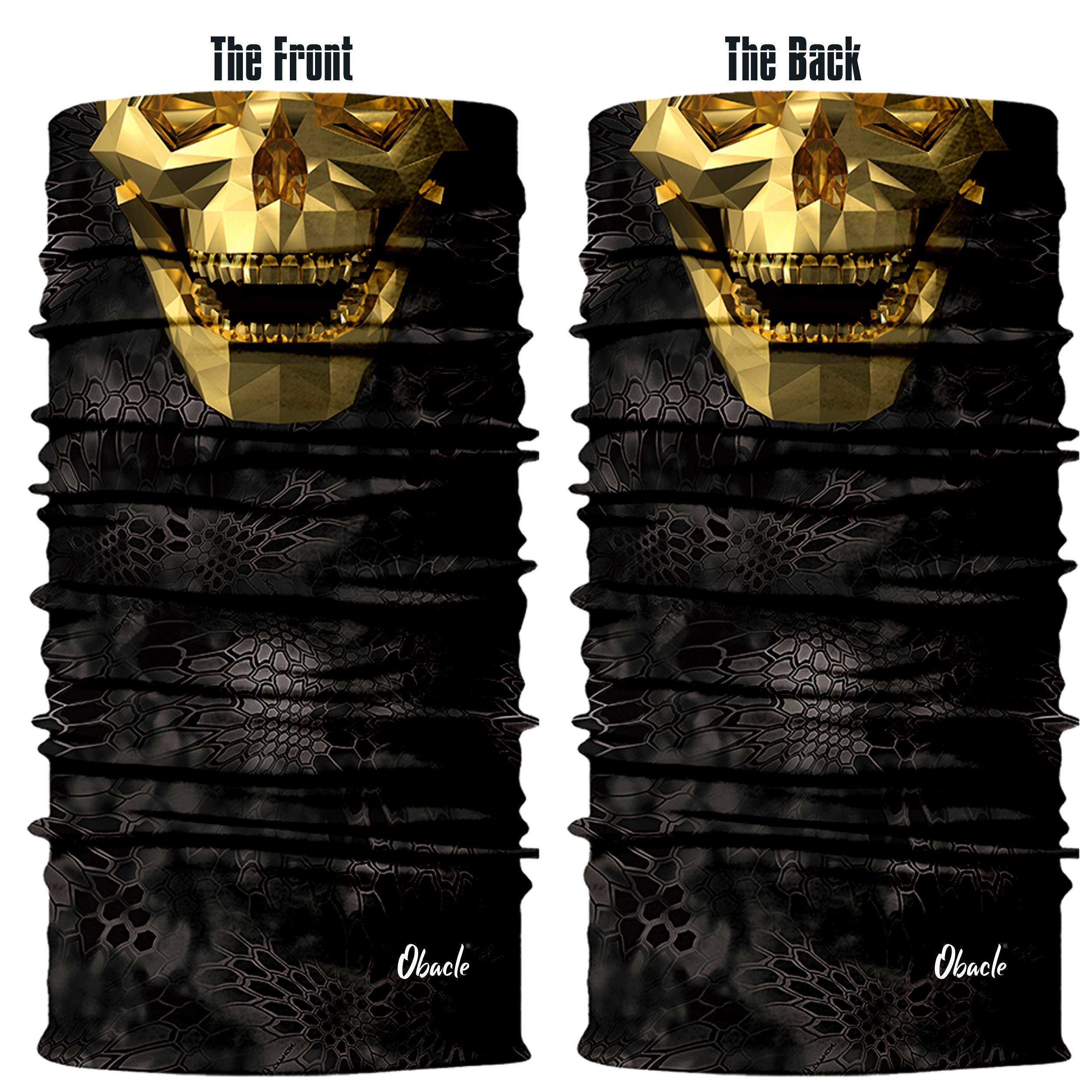 Obacle Face Mask Half Sun Dust Wind Protection Durable Tube Face Mask Bandana Skull Skeleton Face Mask For Men Women Bike Riding