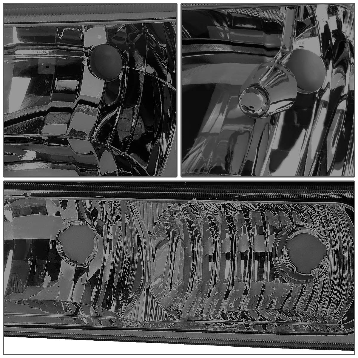 Dna Motoring Hl-Oh-Cs03-4P-Sm-Am Smoke Lens Amber Headlights Compatible With 2003-2006 Chevy Silverado/Avalanche