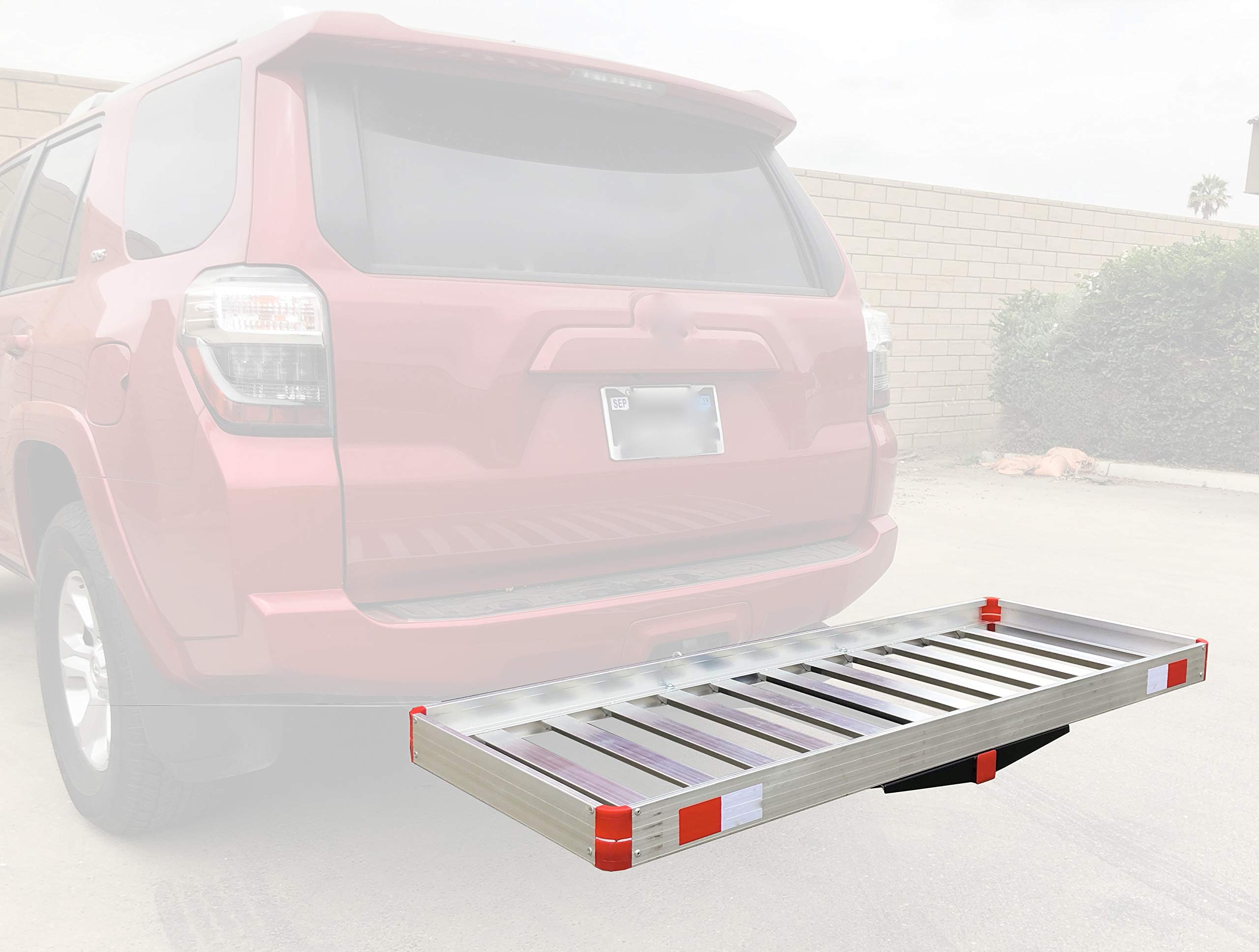 Maxxhaul 60 X 22 Aluminum Cargo Carrier Rack Basket For Luggage For Suv Truck Car Van - 500 Lbs. Capacity, Silver