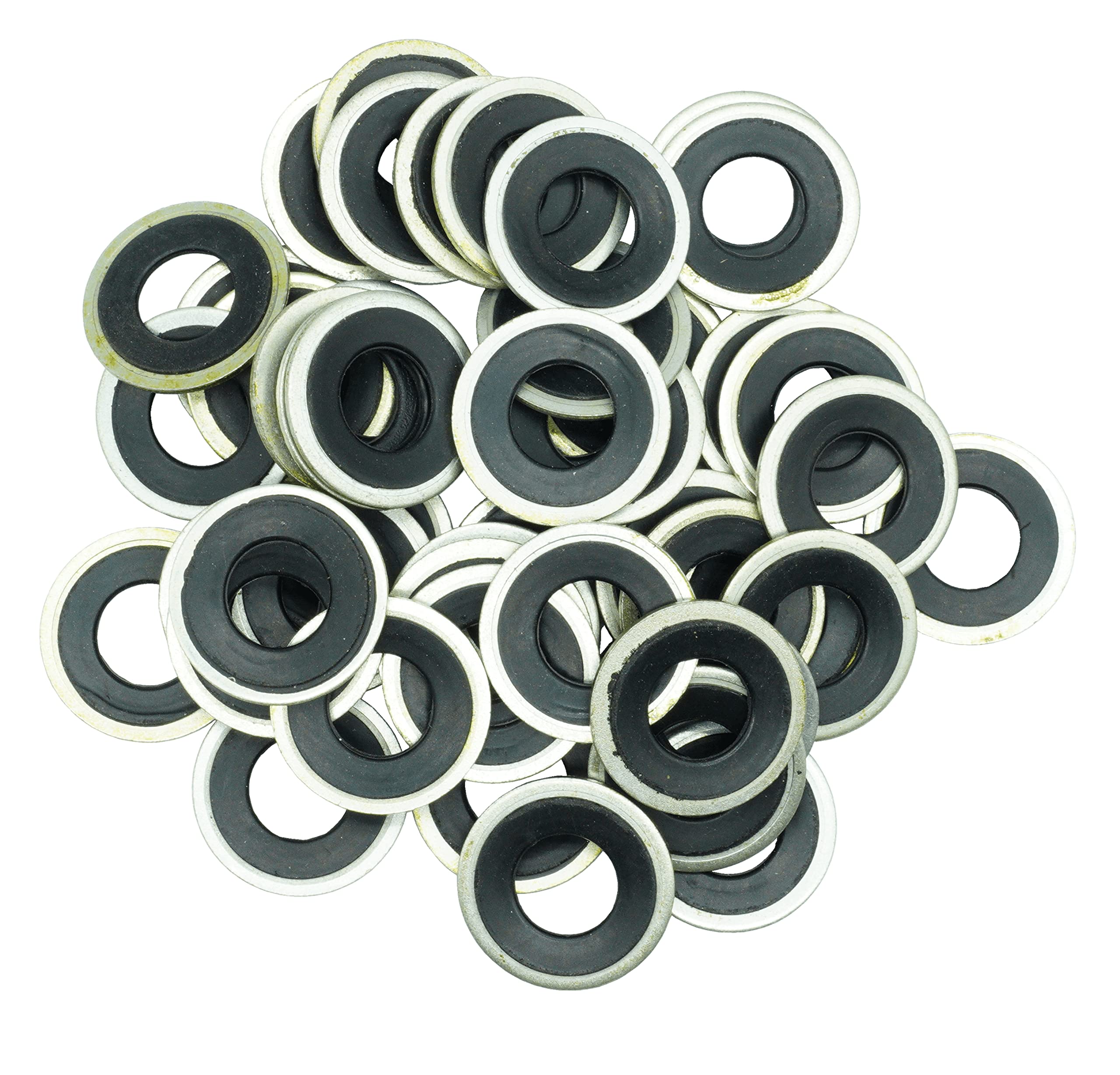 Dsnaduo 50 Pcs Metal/Rubber Drain Plug Gasket, Fits 1/2, M12, M12 So Replace 097-021,65274,365274,Gm 14079550,14090908,1625762,1