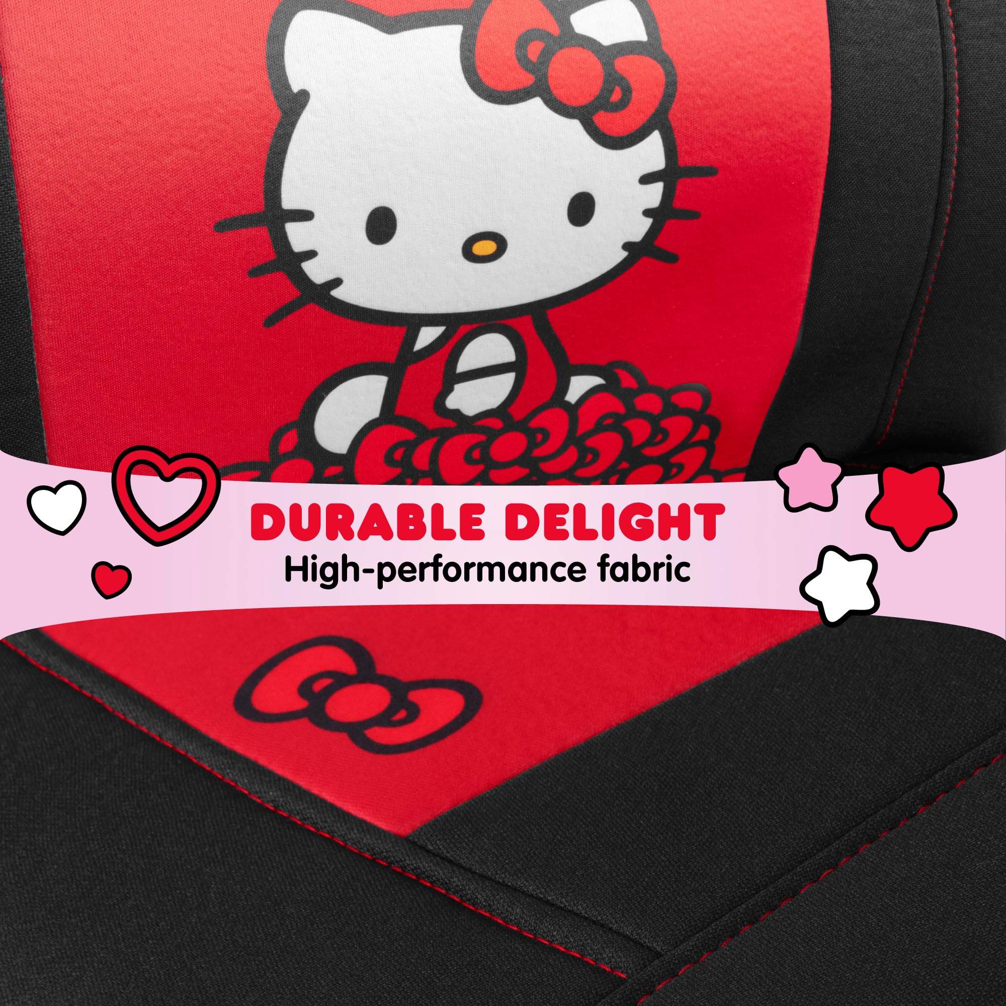 Hello Kitty Car Seat Covers - Stylish Black and Red Front Seat Covers with Cute Bow Design, Durable and Comfortable Polyester, C