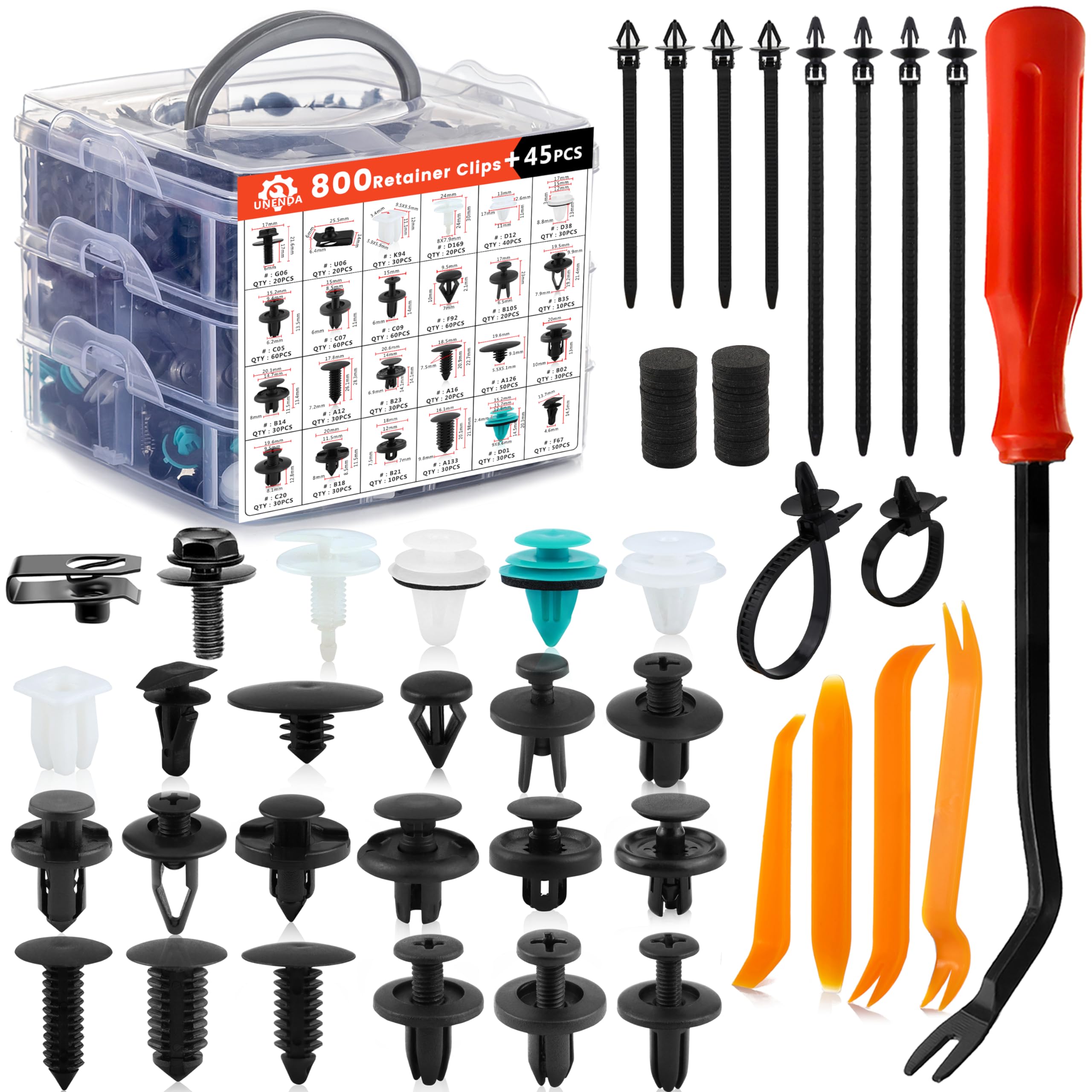 Car Push Retainer Clips 24 Most Popular Sizes Fasteners 845 Pcs Automotive Plastic Clips Auto Push Pin Rivets Set With 10 Cable