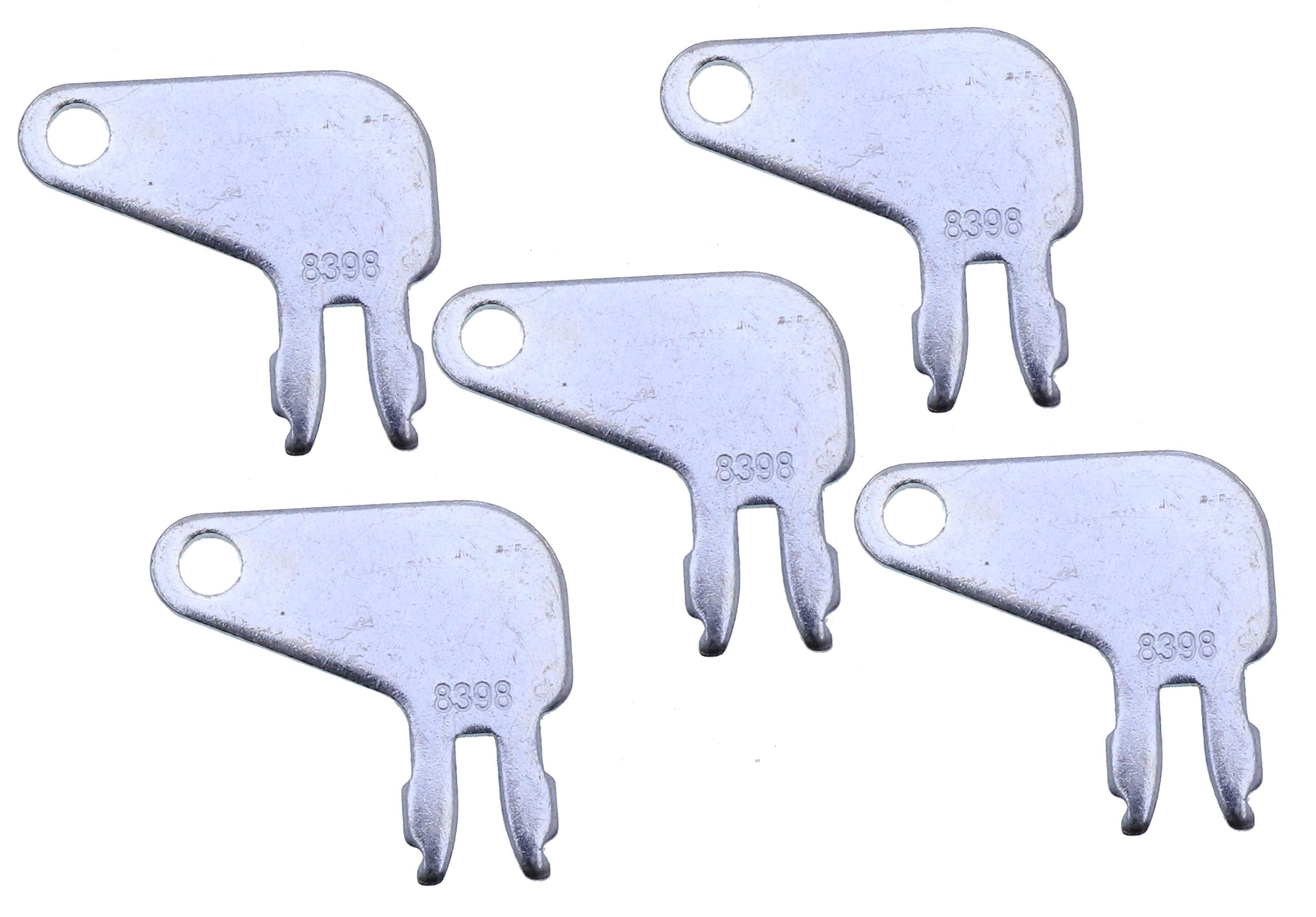 Yiqi 5 Pcs Master Disconnect Key 8398 8H5306 8H-5306 7N0718 For Caterpillar Cat Equipment Battery Disconnect And Older Ignitions