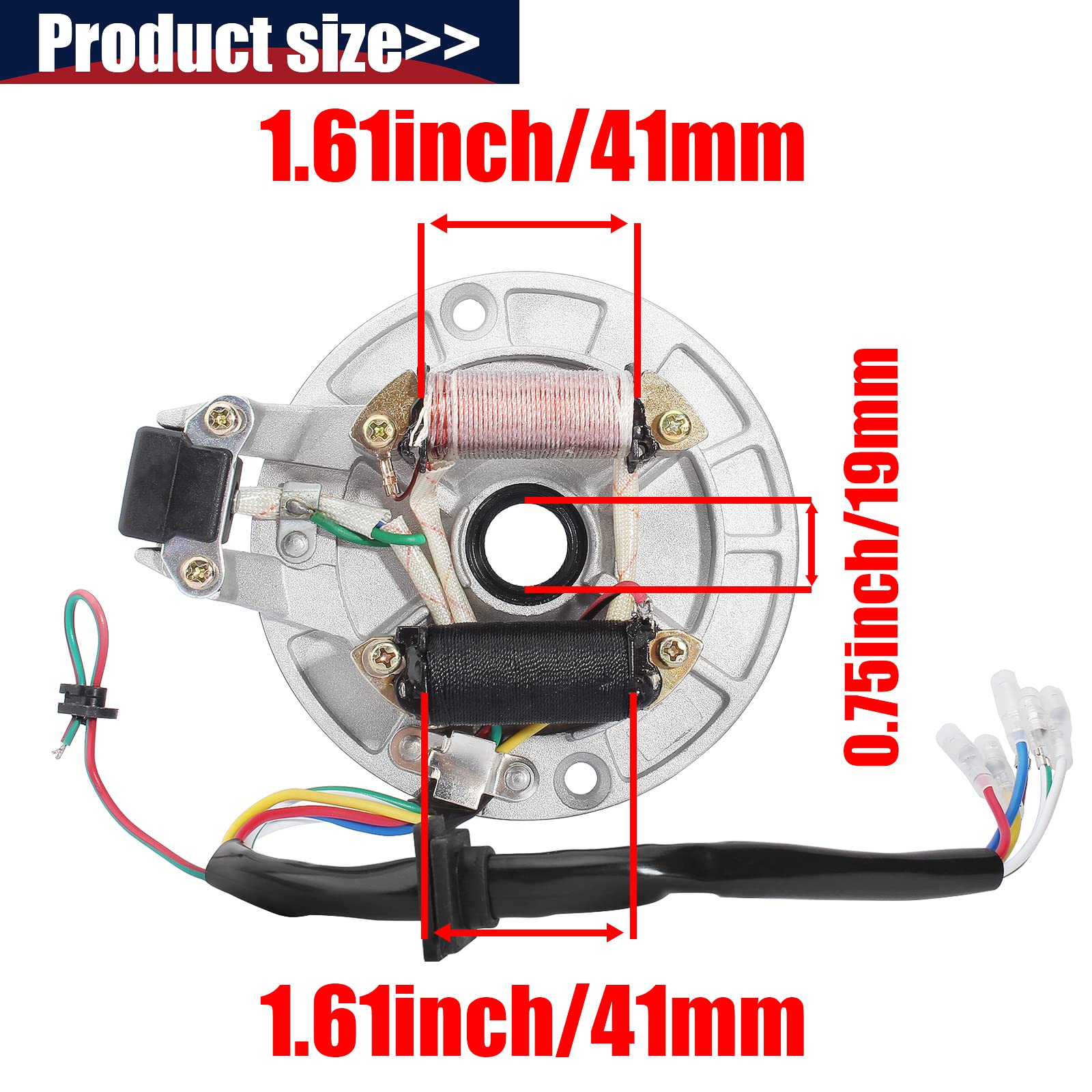 QAZAKY 2 Coil Magneto Stator Plate Ignition Coil Compatible with 50cc 70cc 90cc 110cc 125cc 140cc Pickup Kick Start Pit Dirt Bik