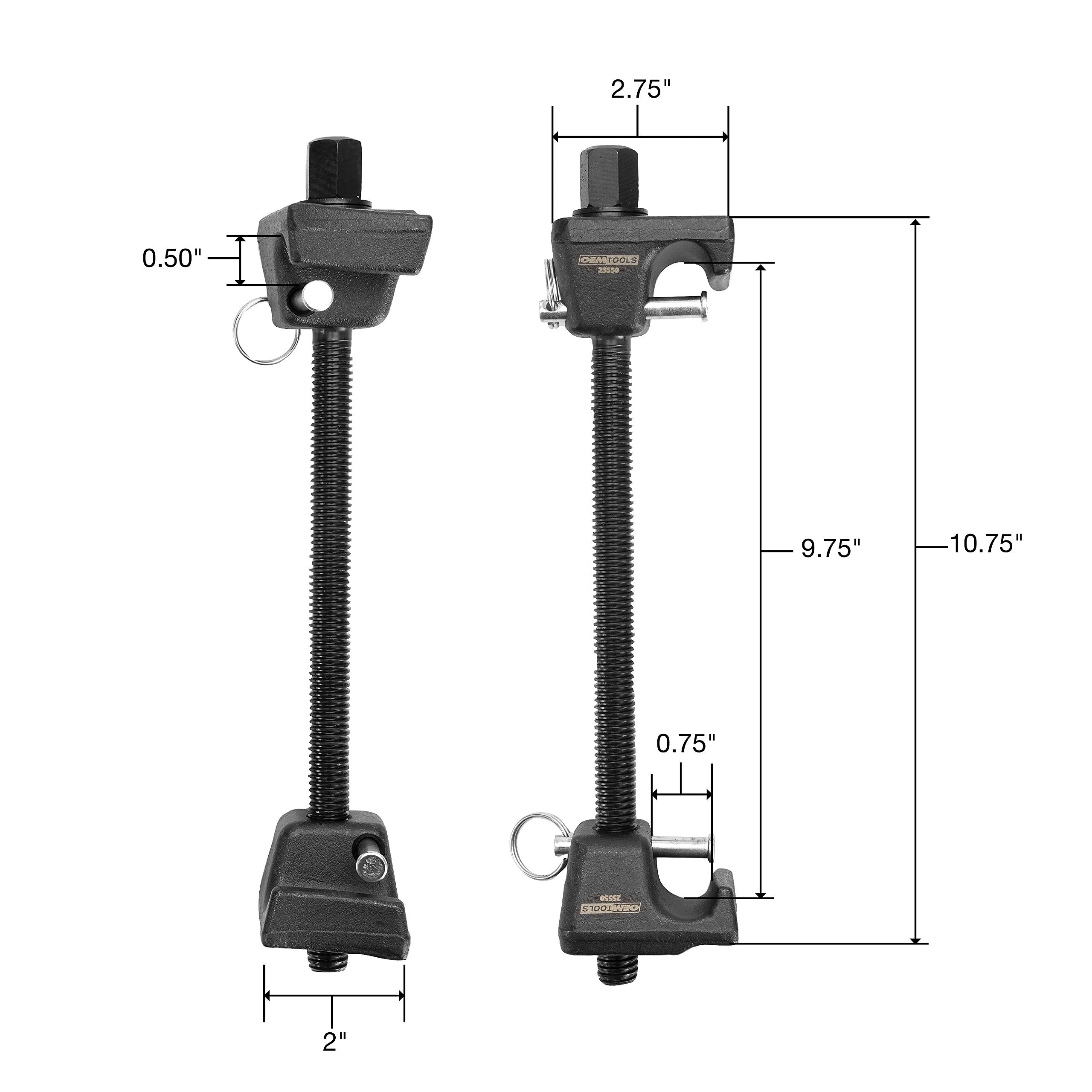 OEMTOOLS 25550 MacPherson 10.75 Inch Strut Spring Compressor, Set of 2 Universal Spring Compressor Tools, 9.75 Inch Maximum Safe
