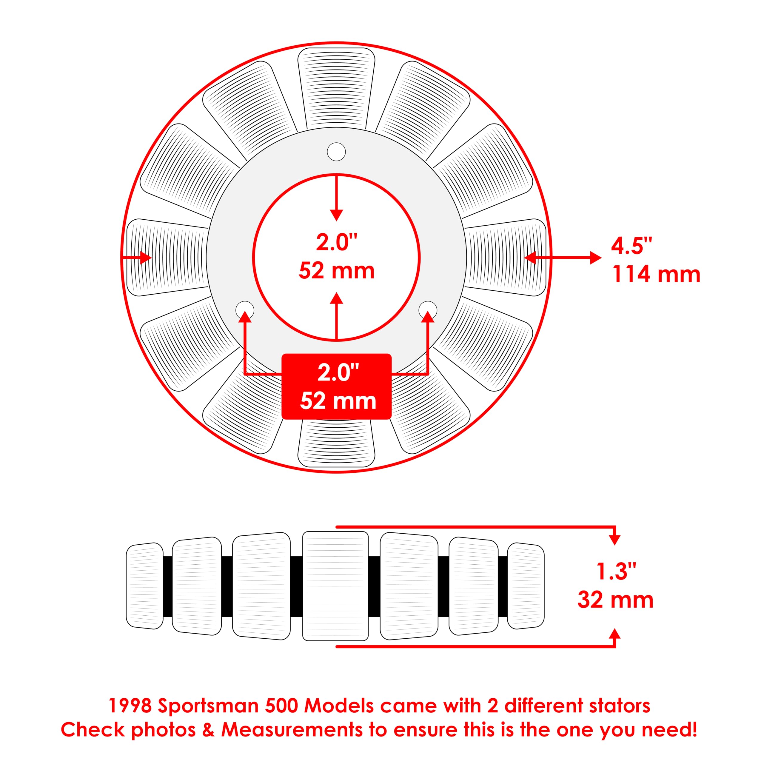 Caltric Stator Compatible With Polaris Sportsman 500 1998 1999 2000 2001