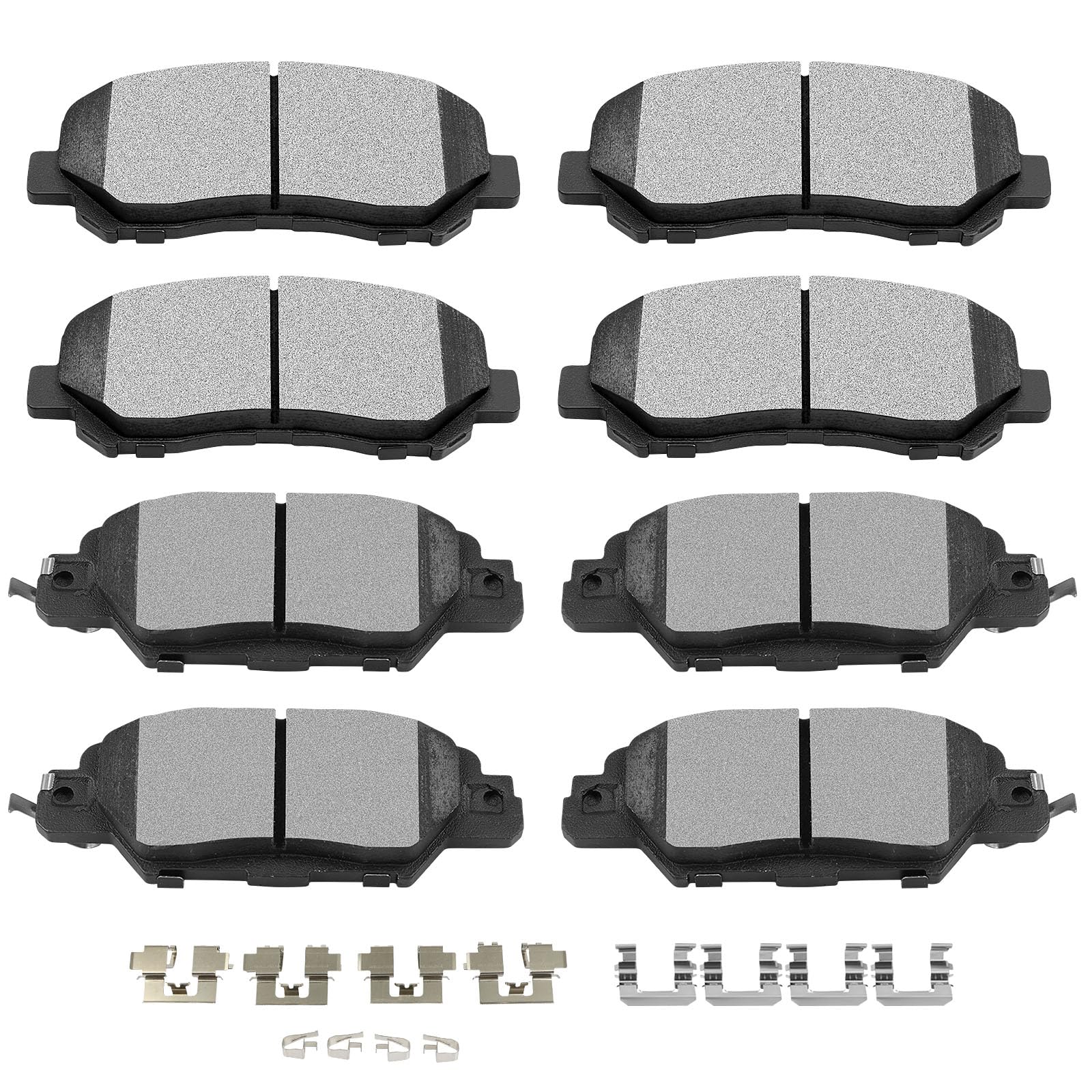 Scitoo Front Rear Disc Brake Pad Set 8Pcs W/Hardware Fit For Mazda For Cx-5 2016 2017 2018 2019 2020 2021
