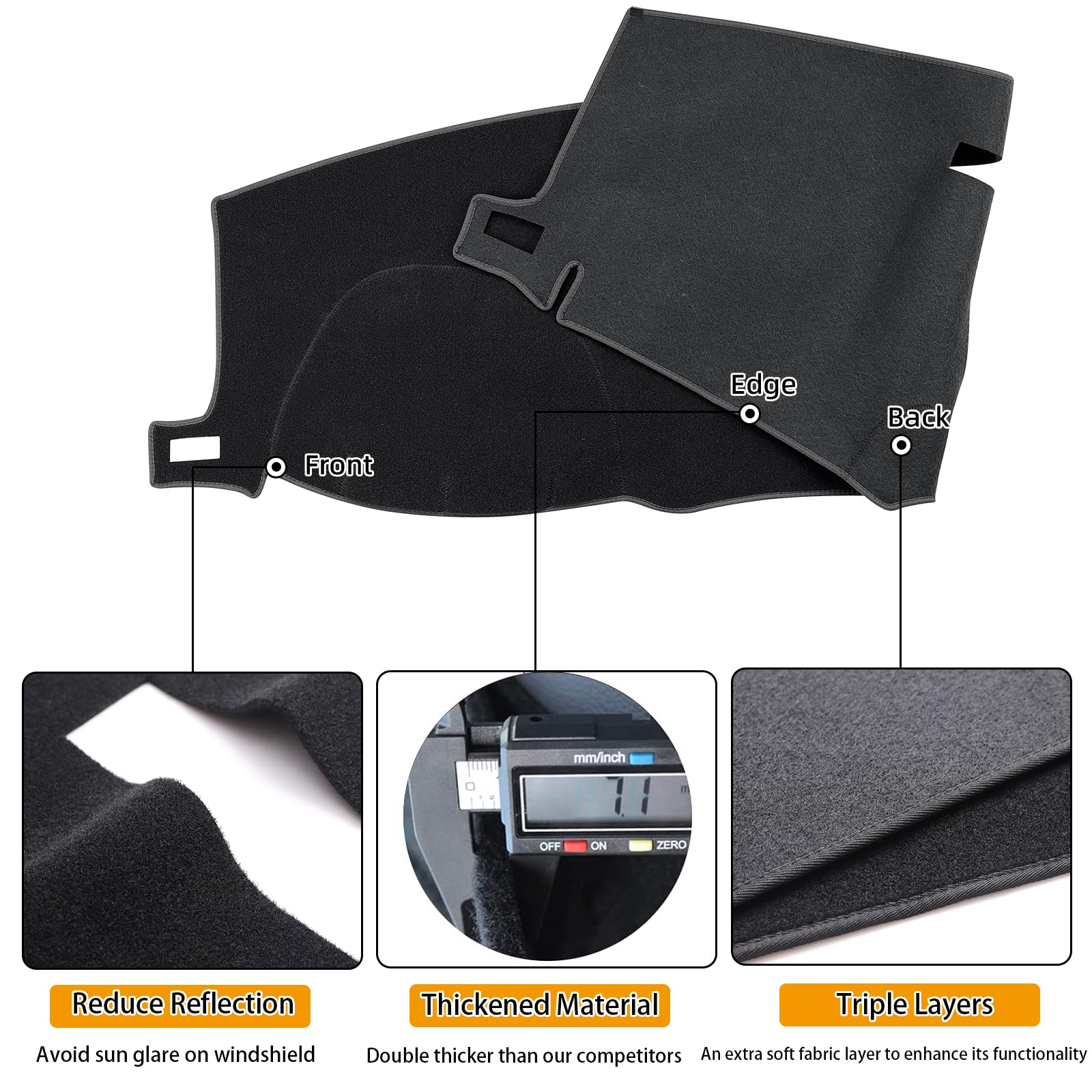 Blibliunit Dash Board Cover Fit For 2019 2020 2021 Chevrolet Chevy Silverado 1500 2500 3500, Gmc Sierra 1500 Dashboard Cover Mat