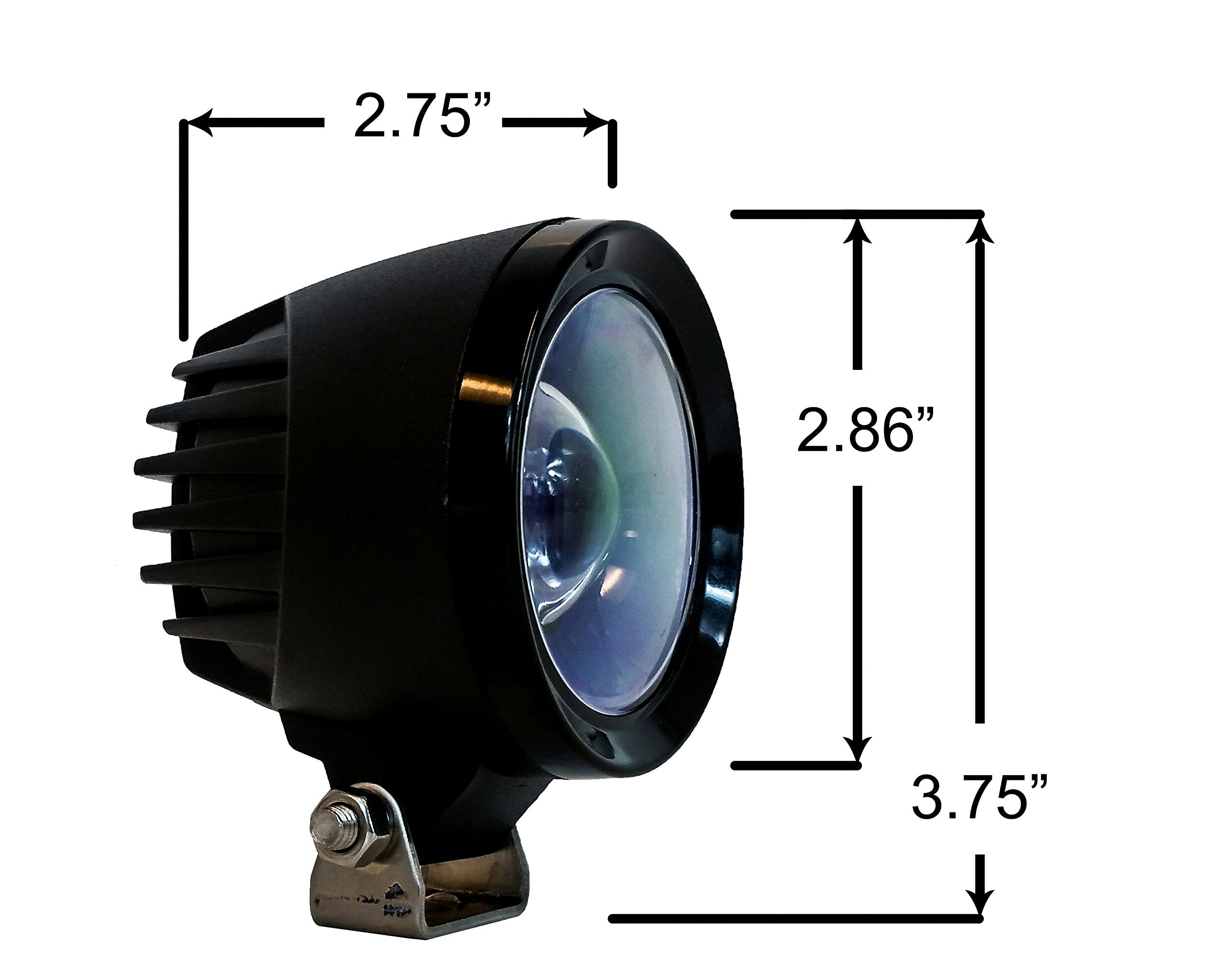 Oz-Usa 4'' Round High Output Blue Arrow Led Forklift Warning Caution Safety Light Boom Crane Warehouse Heavy Equipment Vehicle(B