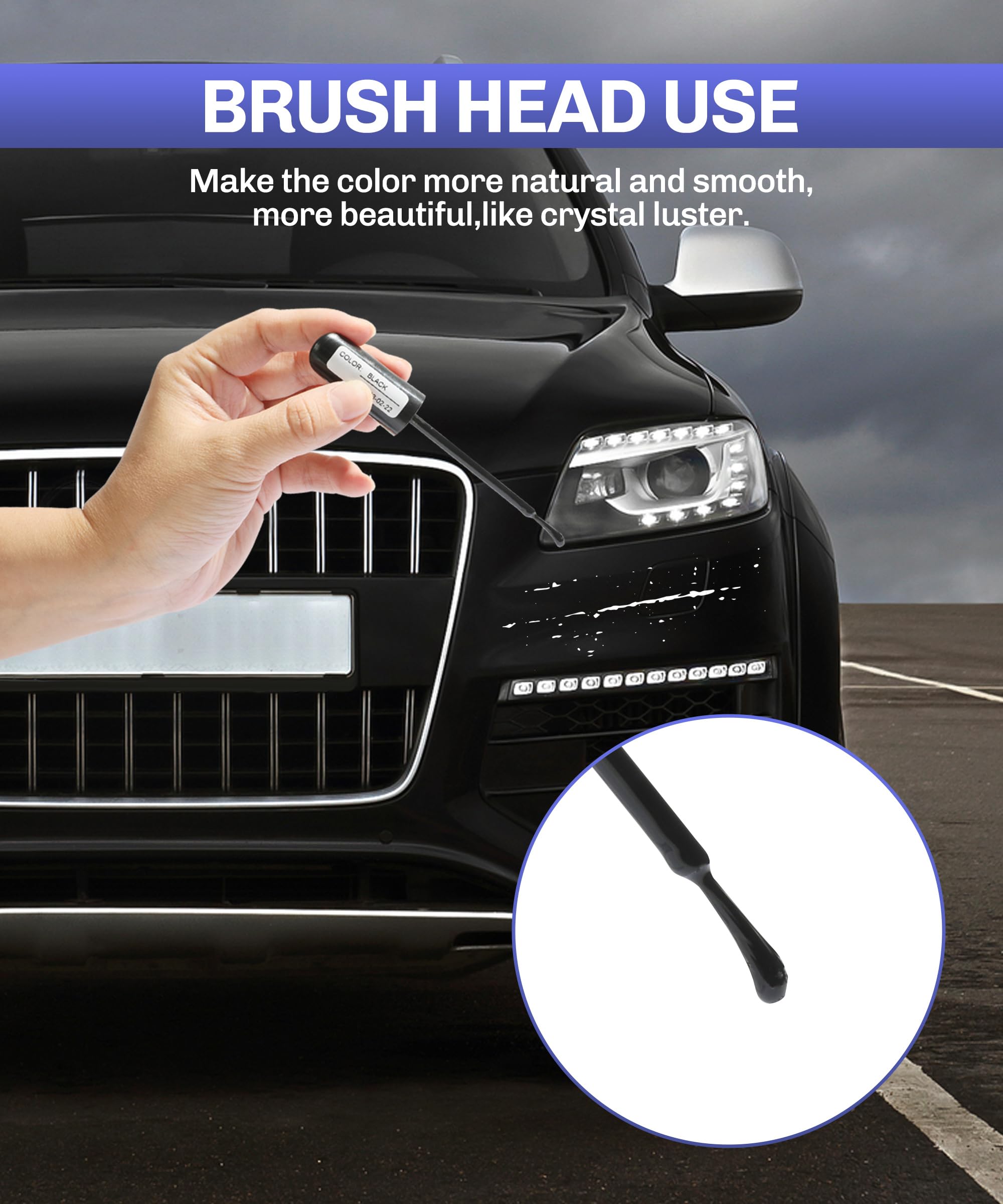Bylikeho Car Scratch Repair Pen - Deep Scratch Remover, Touch-up Paint Fill Pen (Black)