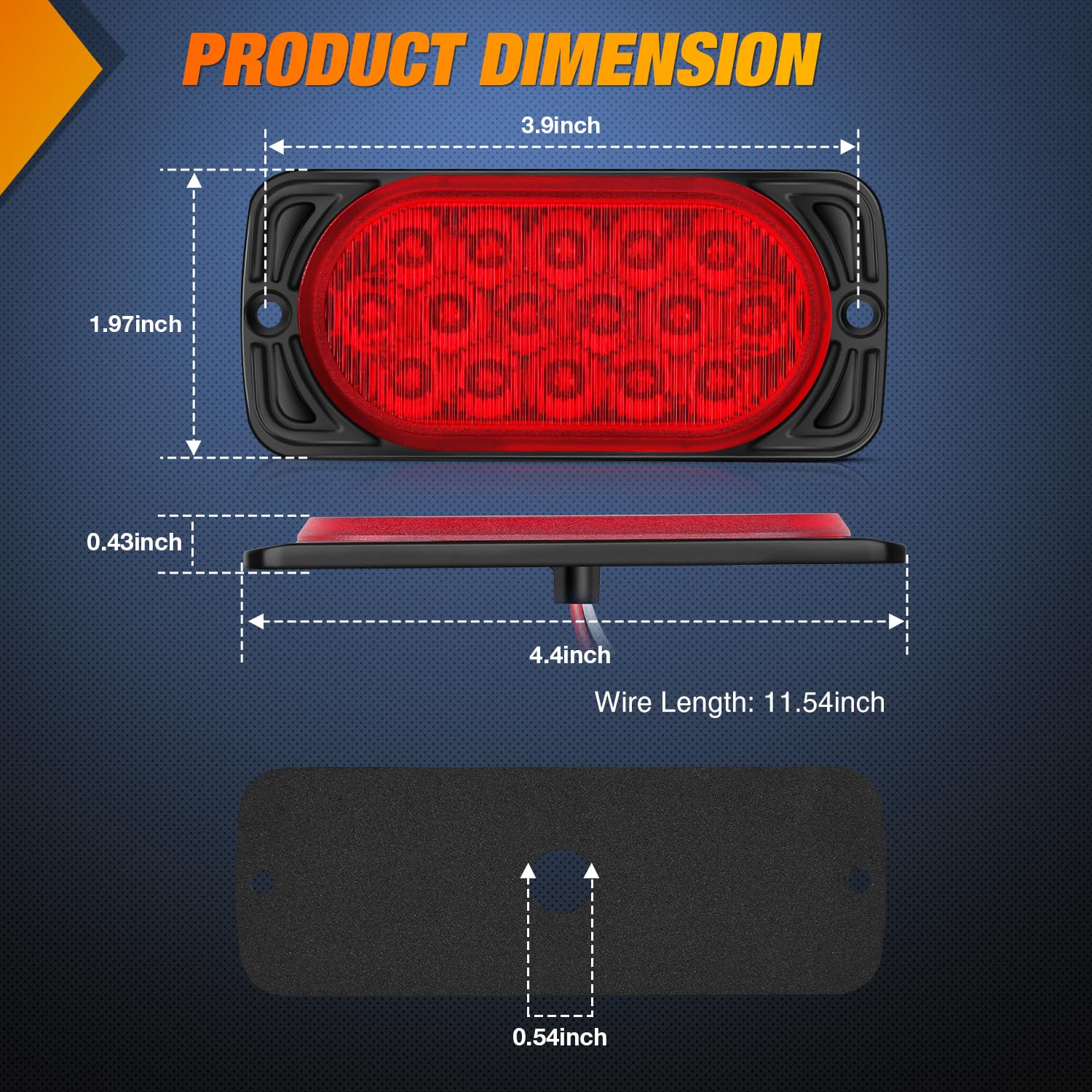 Nilight 4.4 Inch Aluminum Housing Tail Light 2 Pcs 16 Led Red Running Brake Turn Signals Marker Lights Surface Mount Ip67 Waterp