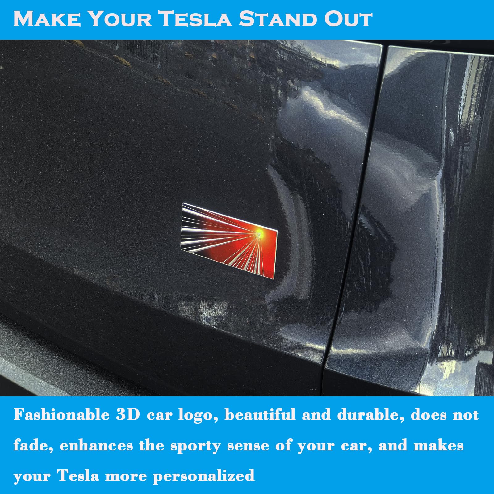 Yhcdsea Dual Motor Badge Emblem Sticker Plaid Decor Compatible For Model 3 Y X S Accessories (Juniper Badge)