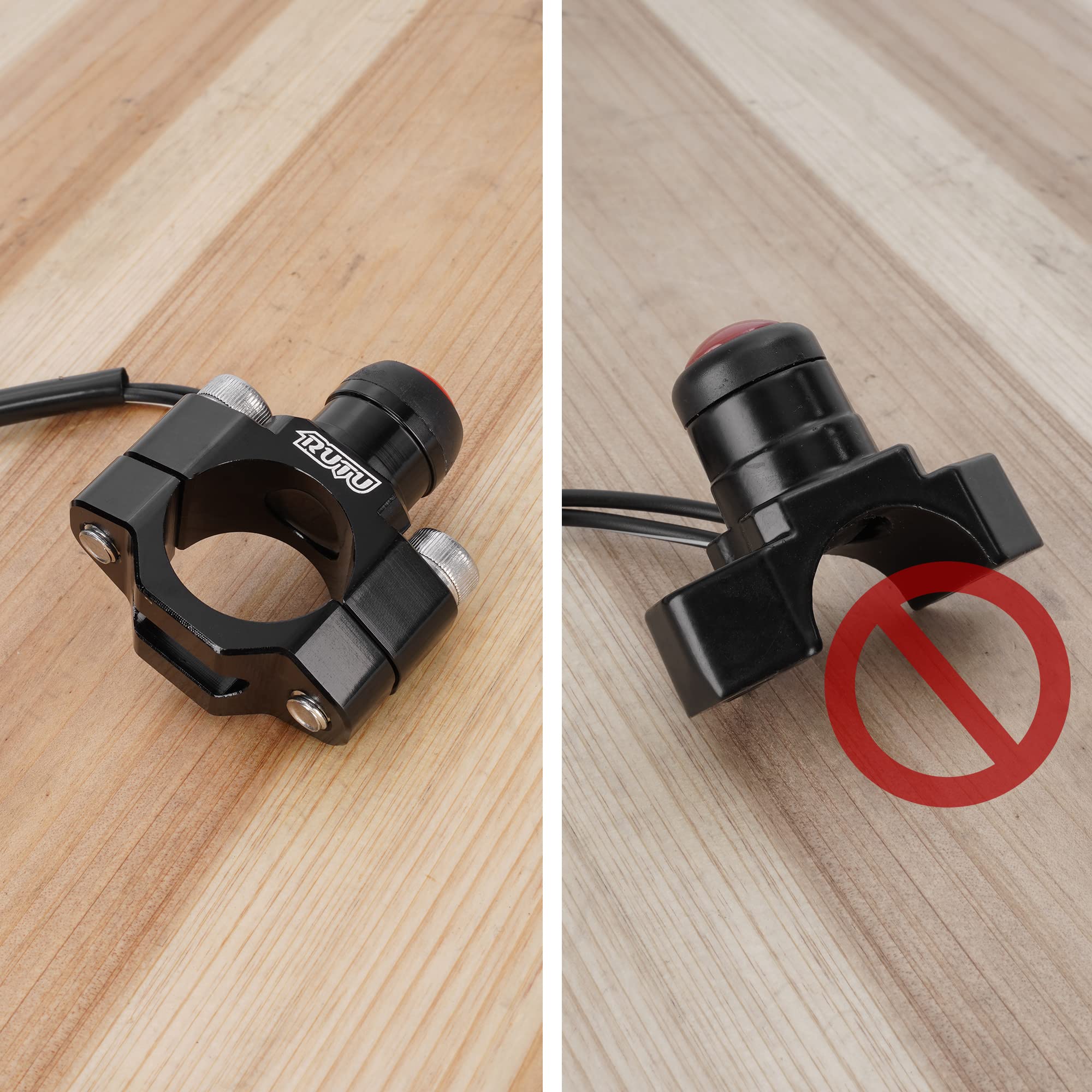 Cnc Universal Motorcycle Engine Stop Start Kill Switch Button With Mounting Backplate For Motorcycle, Atv, Dirt Pit Bike, Scooter, Quad Etc With 22Mm Handlebar - Black