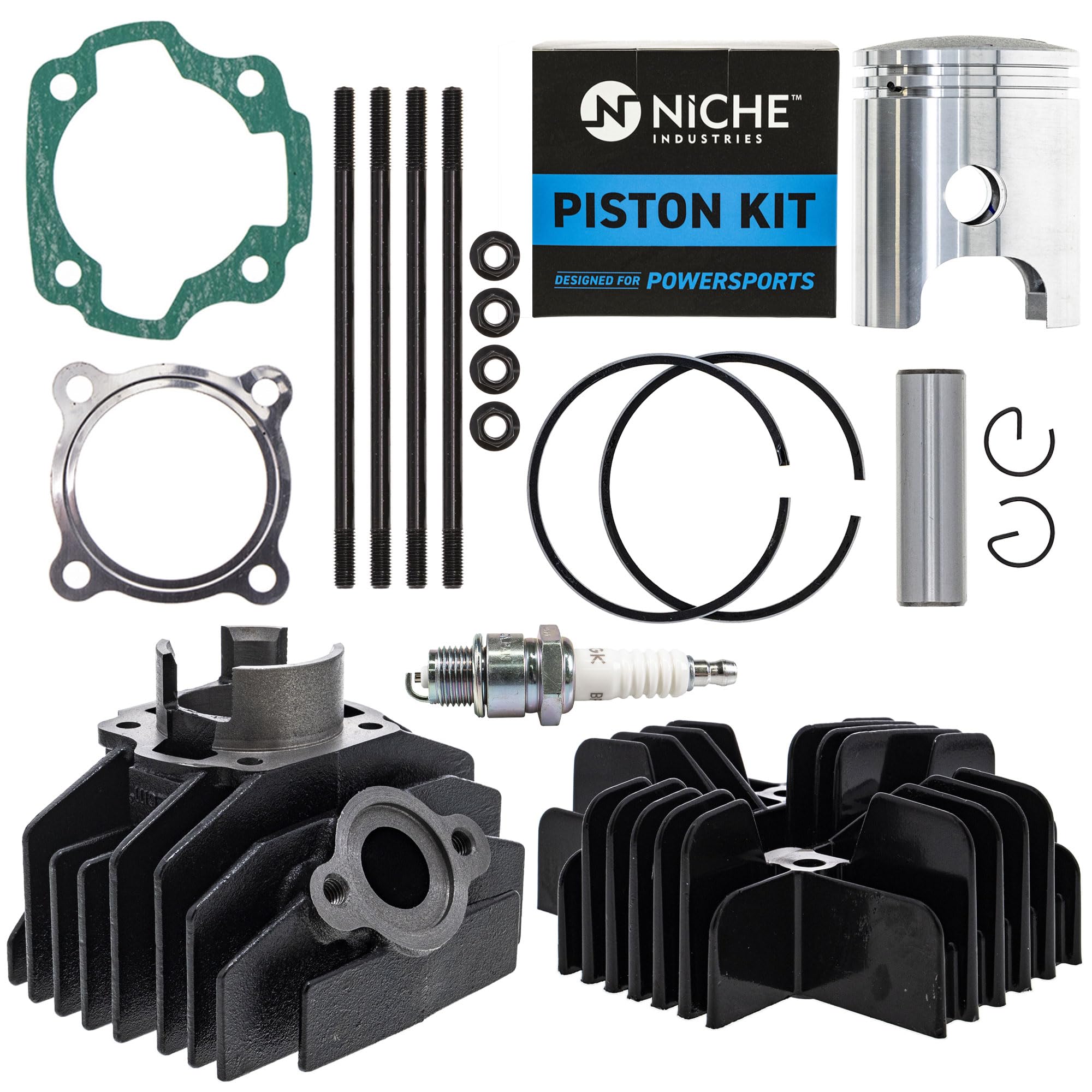 NICHE 80cc Engine Piston Cylinder Head Gasket Top End Kit for Yamaha PW80 Big Wheel BW80 21W-11111 527-11633