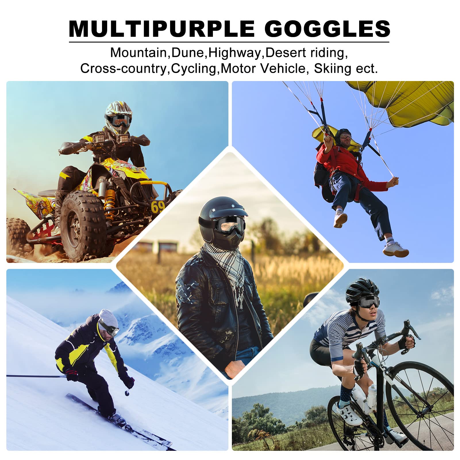 Motocross Goggles Atv Goggles Dirt Bike Motorcycle Goggles Mx Off Road Goggles For Men Women Adult Youth Riding Racing