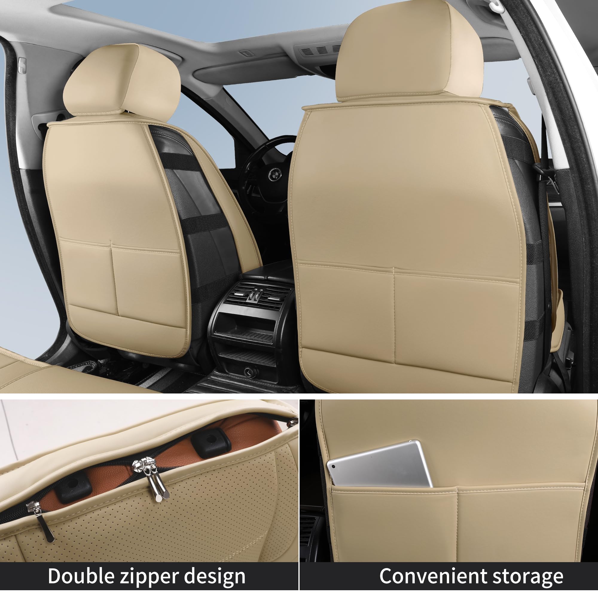 Hchengkikz Car Seat Covers,Breathable And Waterproof Faux Leather Automotive Seat Covers For Cars,Universal Driver Seat Cover Wi