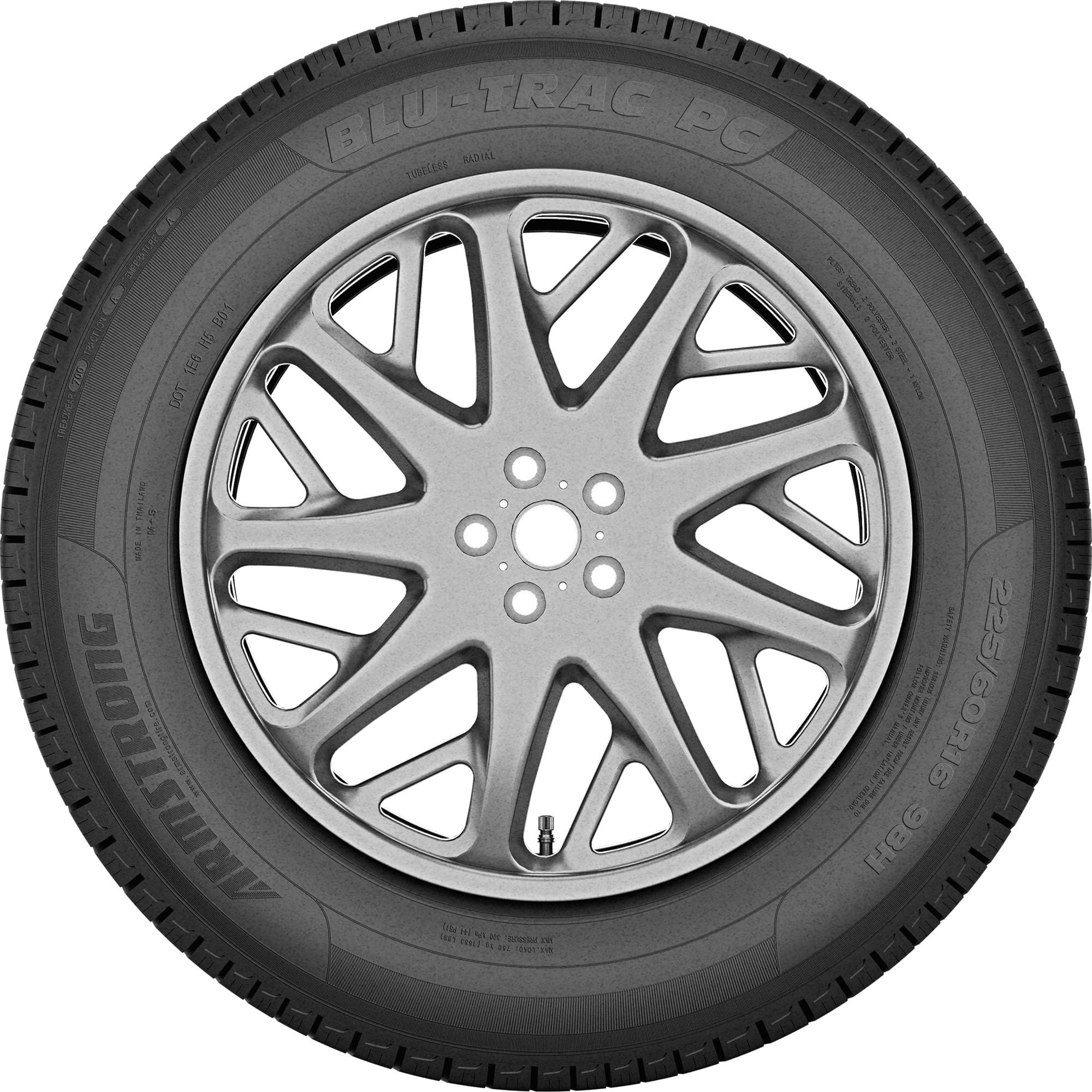 Armstrong Blu-Trac PC All-Season Passenger Car Touring Radial Tire-175/60R15 175/60/15 175/60-15 81H Load Range SL 4-Ply BSW Bla