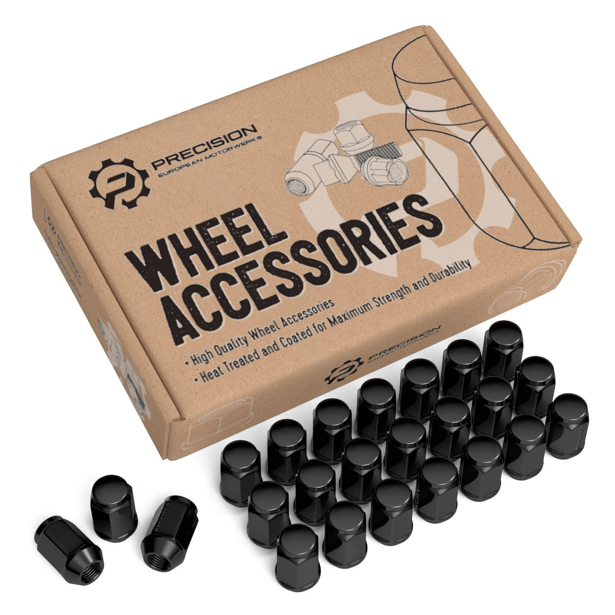 24Pcs 12X1.5 Lug Nuts - Compatible With Toyota Tacoma 4Runner Fj Cruiser Tundra, Lexus Gx460 Gx470, And More - 1.4 Inch Length - 0.87 Inch Width - Closed End Bulge Nuts Cone Seat - Black