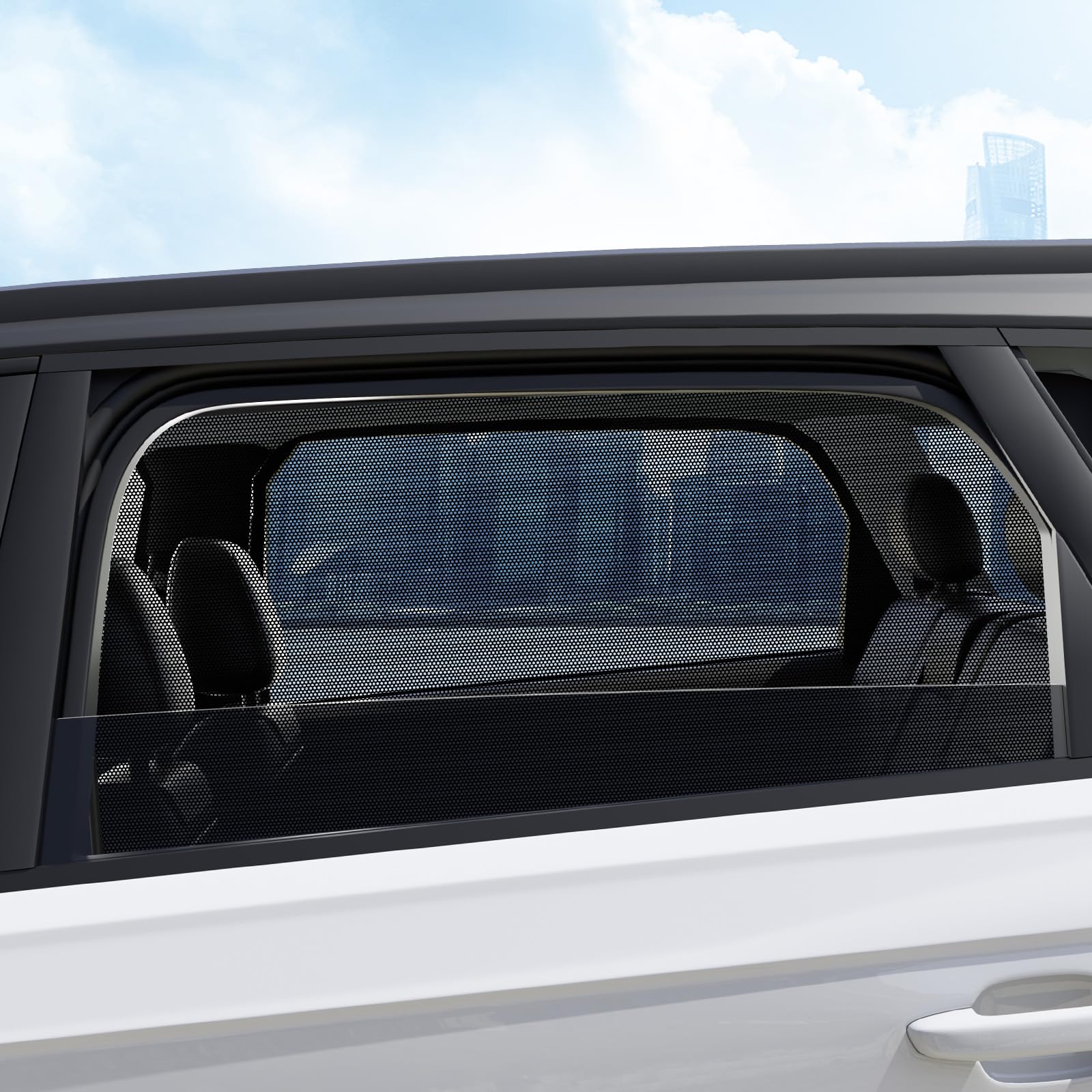 Aokway Magnetic Car Window Shades, 2Pcs Double-Layer Uv Protection Car Curtains For Rear Side Window Sun Shade, Universal Fit Fo