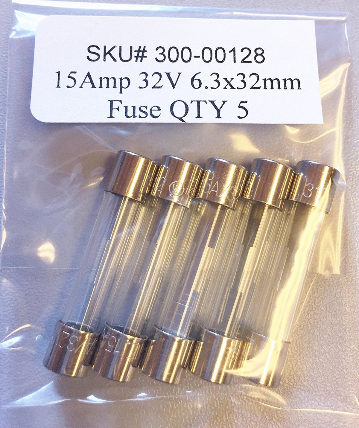 Bussmann Fuse / 15 amp 32V / 6.3x32mm / Fast Acting/Lot of 5