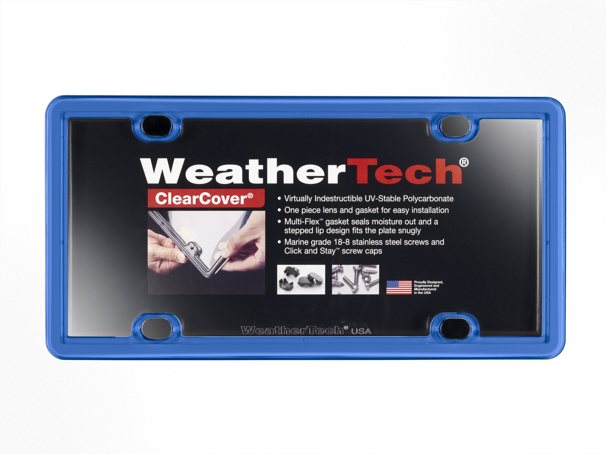 Weathertech Clearcover License Plate Cover And Frame, Baby Blue