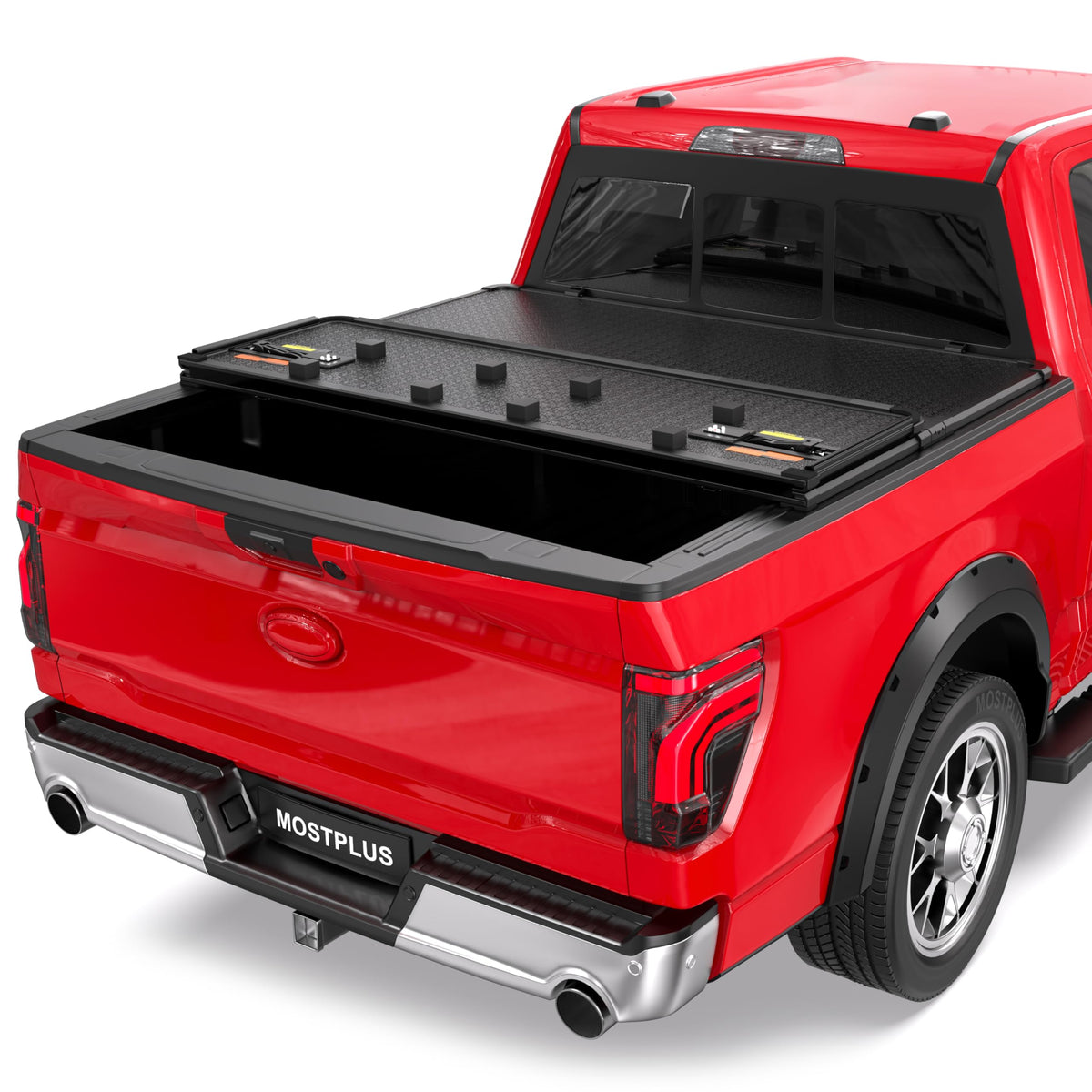 Mostplus Tri 3-Fold 5.5 Ft Soft Fold Truck Bed Tonneau Cover Compatible For 2009-2014 Ford F150 F-150 Styleside (Excl Raptor Ser