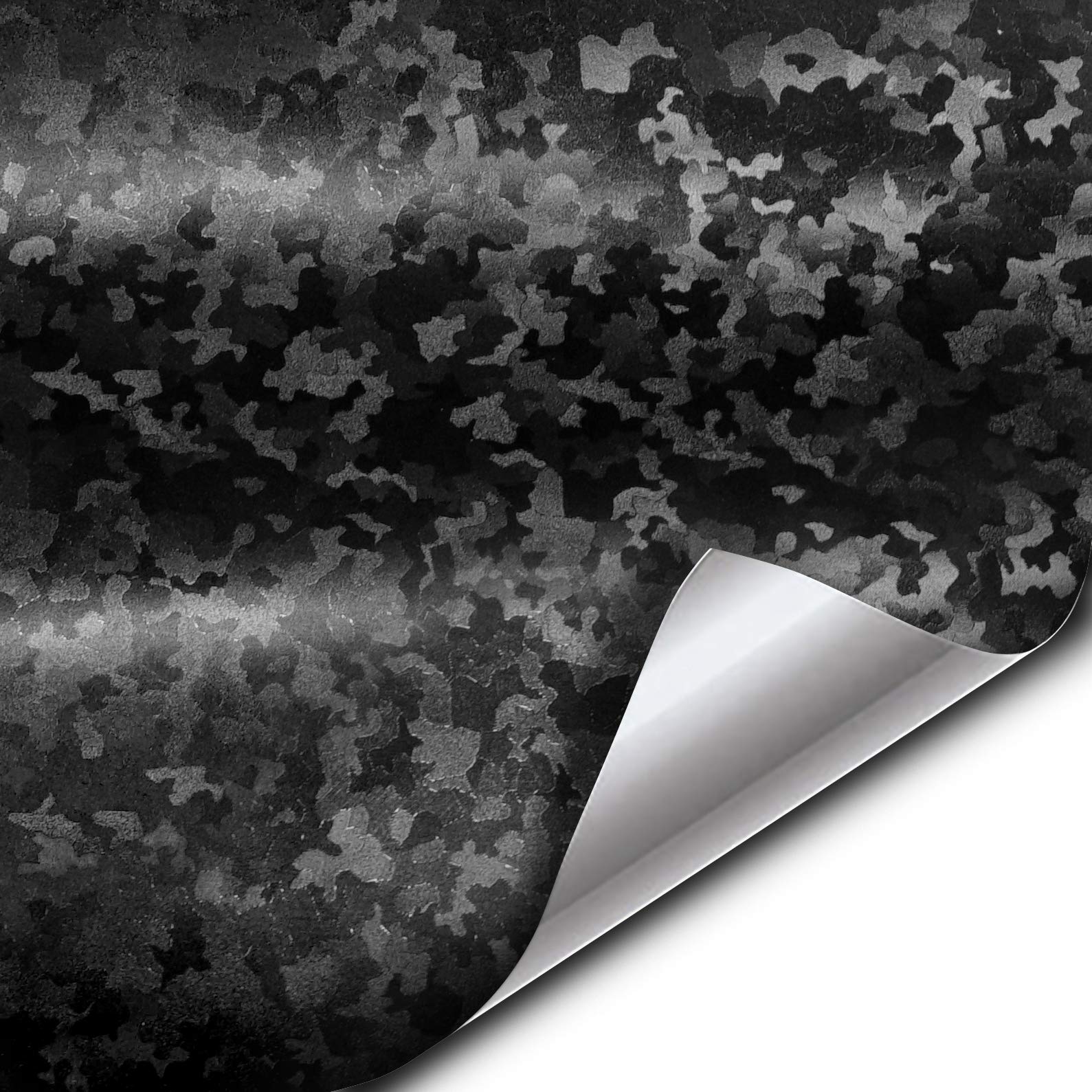 Vvivid+ Black Stealth Small Patternless Camouflage Vinyl Wrap Roll (1.5Ft X 5Ft)