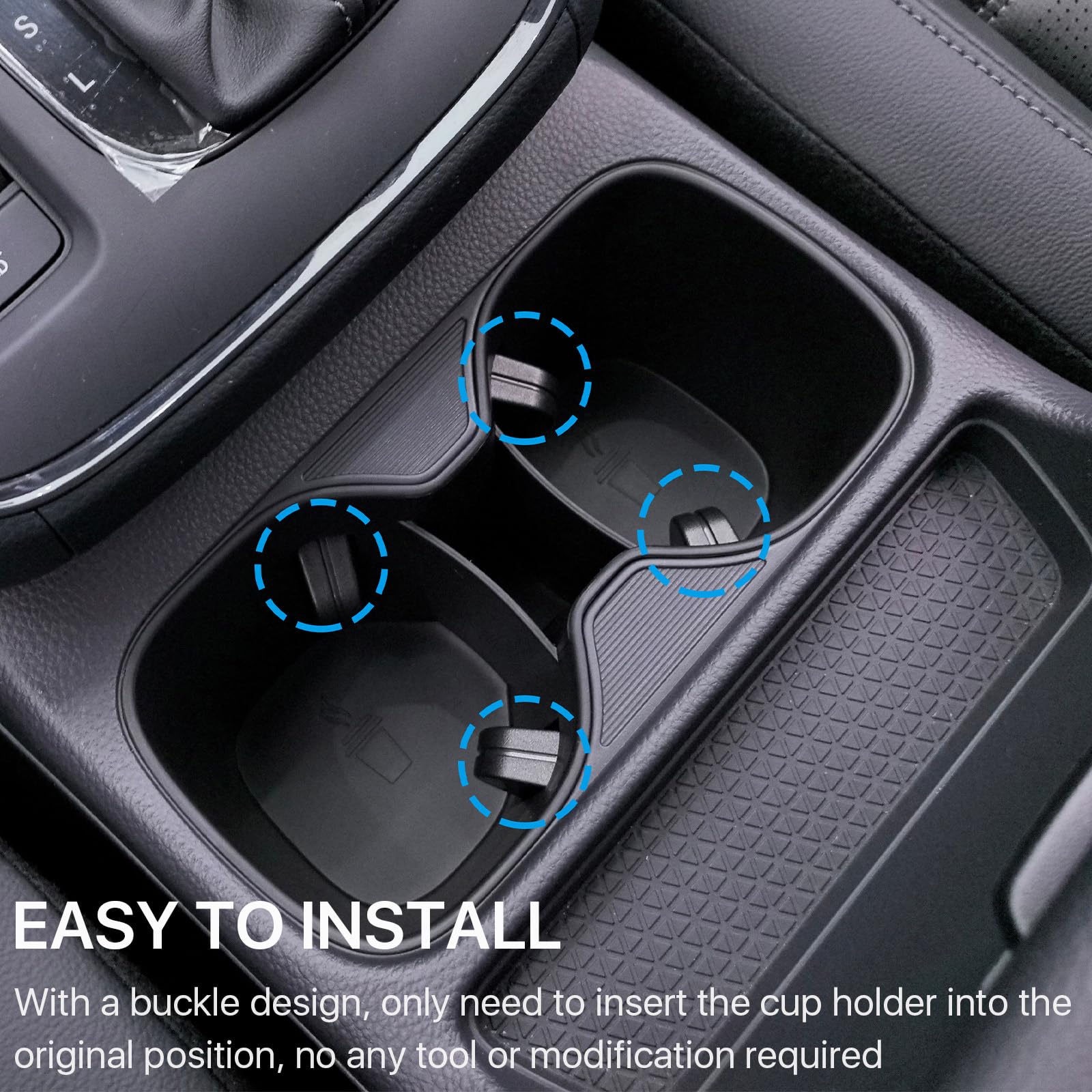 AntBooBoo Black Cup Holder Insert for 2023-2025 Honda CR-V, Center Console Protector for LX, EX, Sport Hybrid - Upgrade Interior Accessory