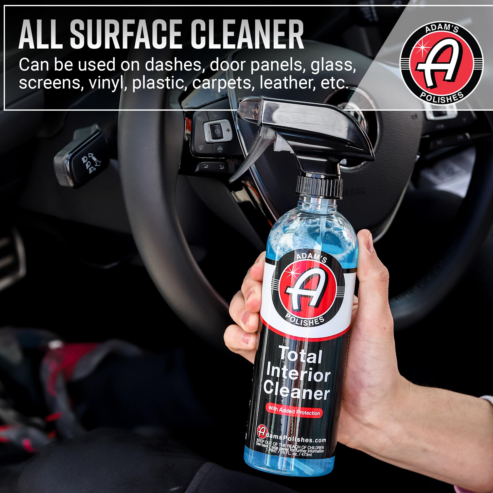Adam'S Polishes Total Interior Cleaner & Protectant (16Oz), Quick Detailer & Sio2 Protection, Ceramic Infused Uv Protection, Ant