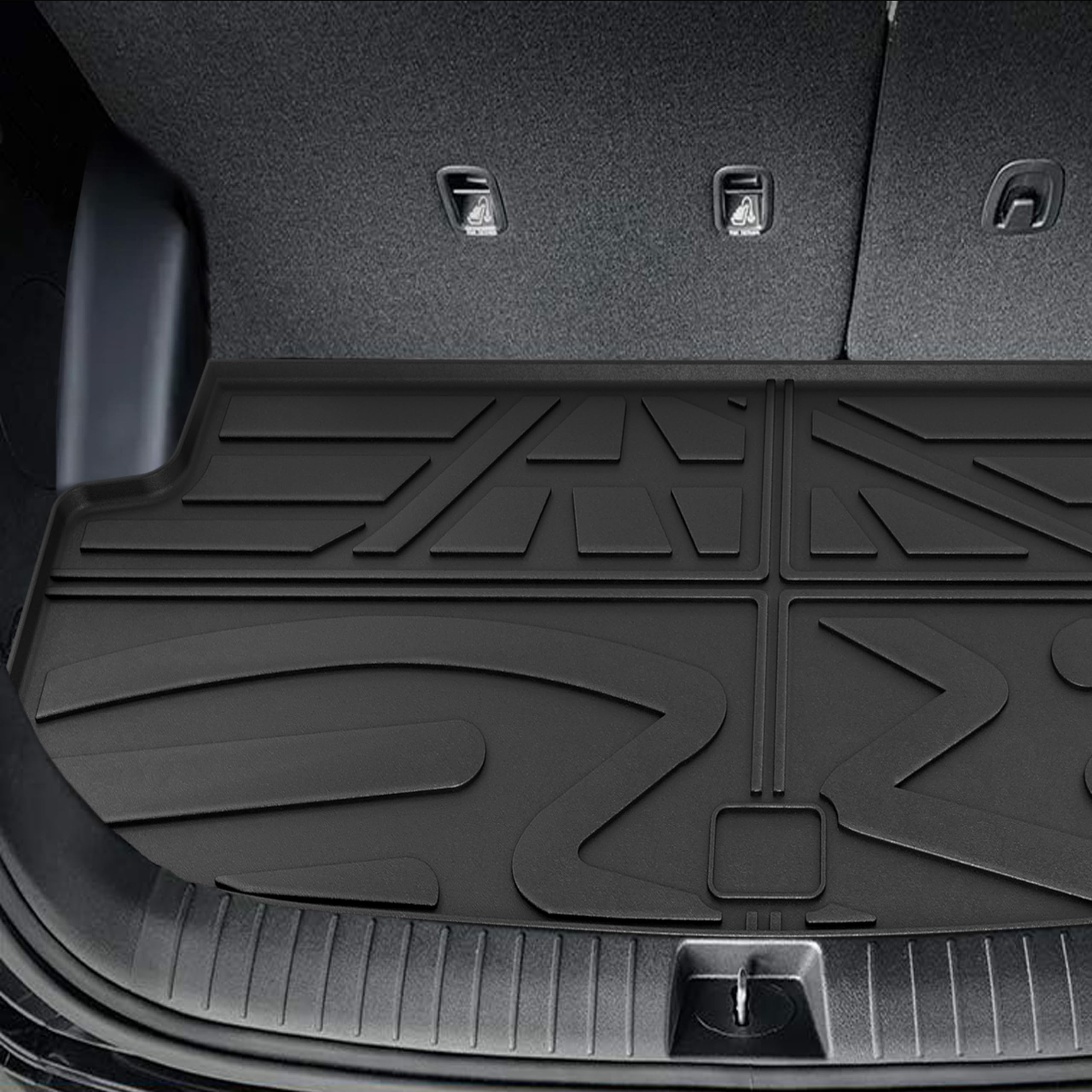 Karpal Floor Mats Fit For 2018-2024 Chevrolet Traverse 7 Seats With 2Nd Row Bucket Seats, Tpe Rubber All-Weather Protection Heav
