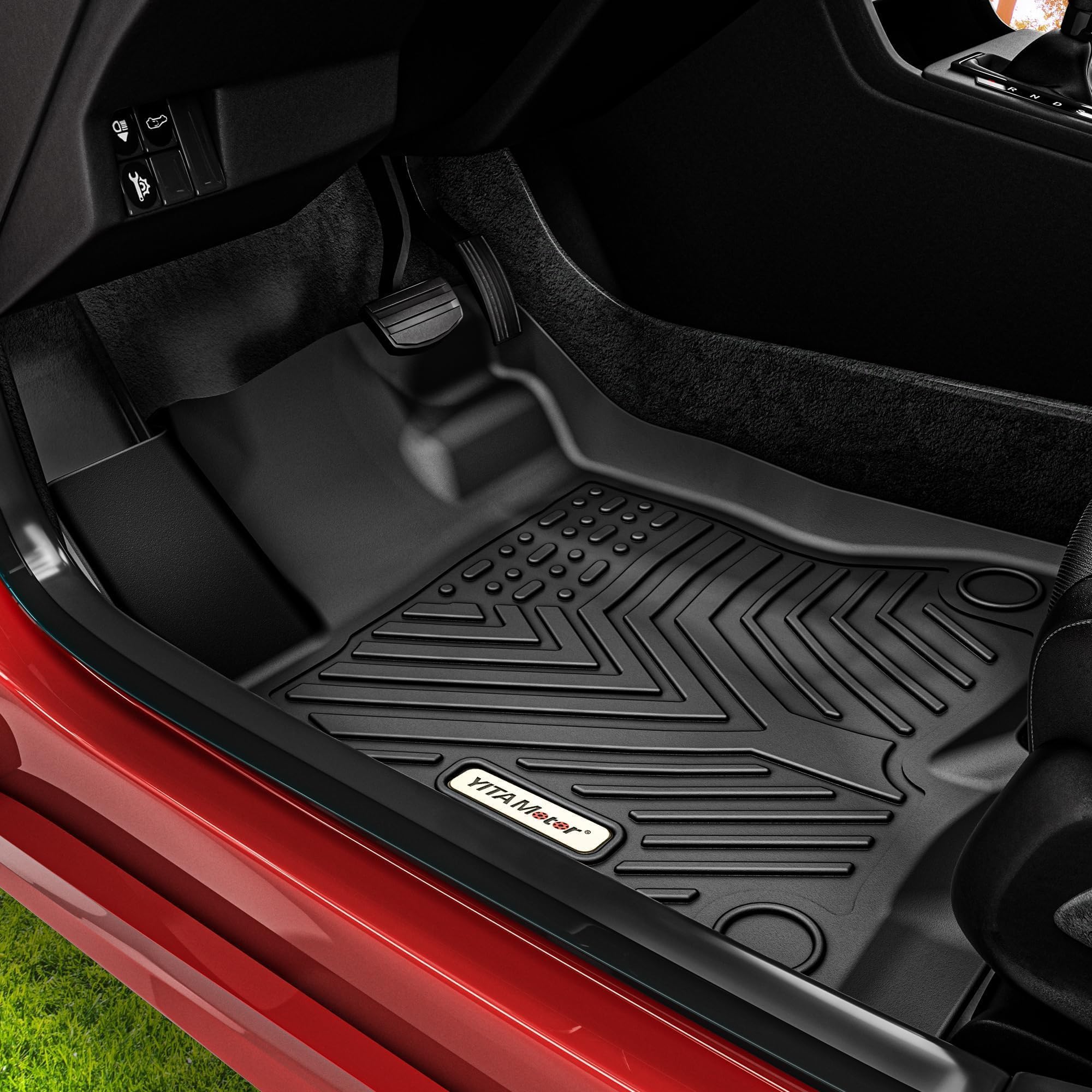 Yitamotor Floor Mats Compatible With 2022-2025 Honda Civic All Weather Car Liners 1St & 2Nd Row Set, Tpe All-Weather Floor Liner