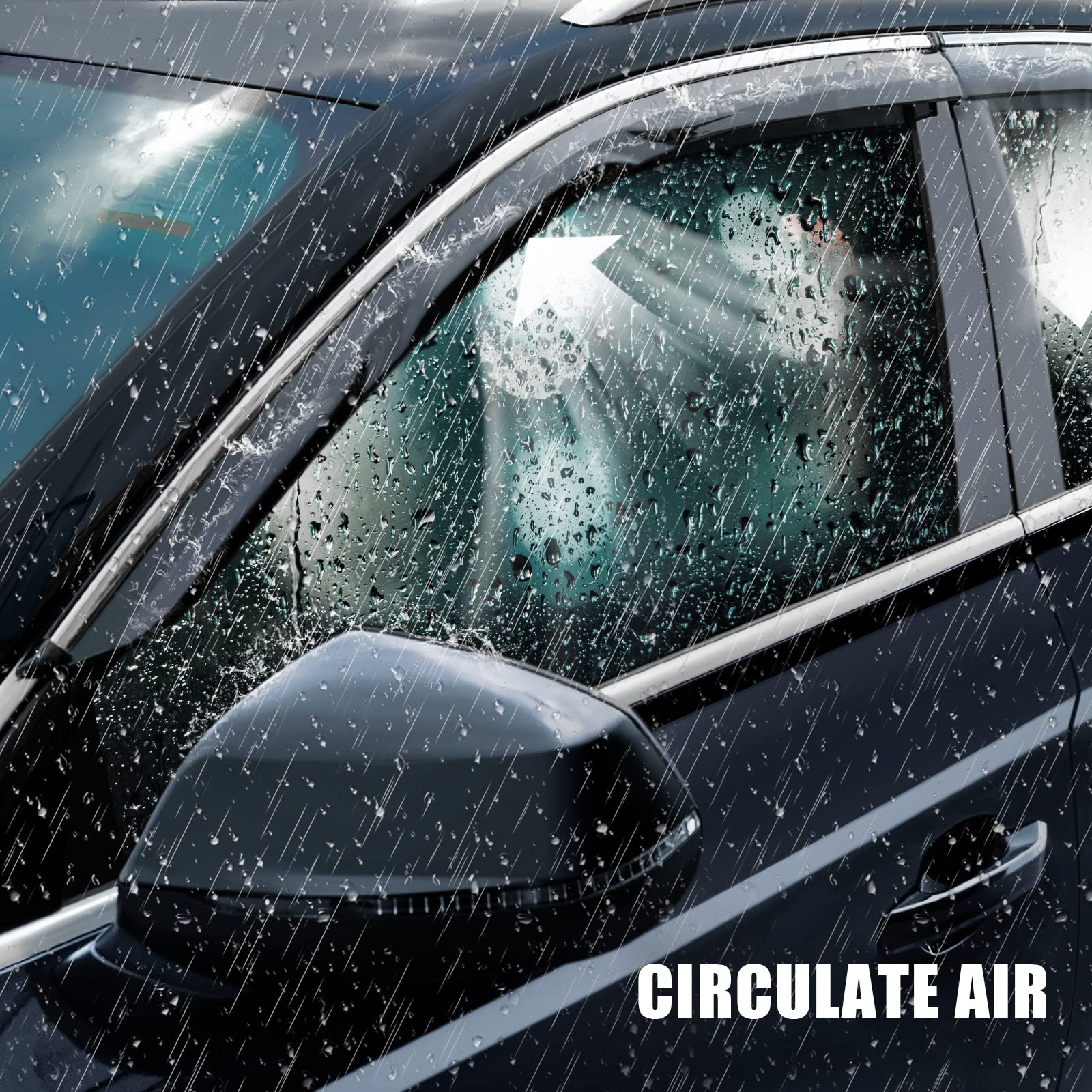 Arokzn Smoke Tinted Tape-On Side Window Visor Designed for Toyota Sienna 2021 2022 2023 LE XLE XSE Limited Platinum Shatterproof