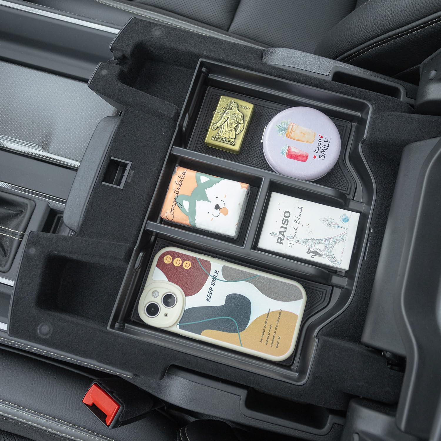 Pimcar Compatible With 2019-2023 2024 2025 Dodge Ram 1500 2500 3500 Center Console Organizer Abs Plastic Material Interior Acces