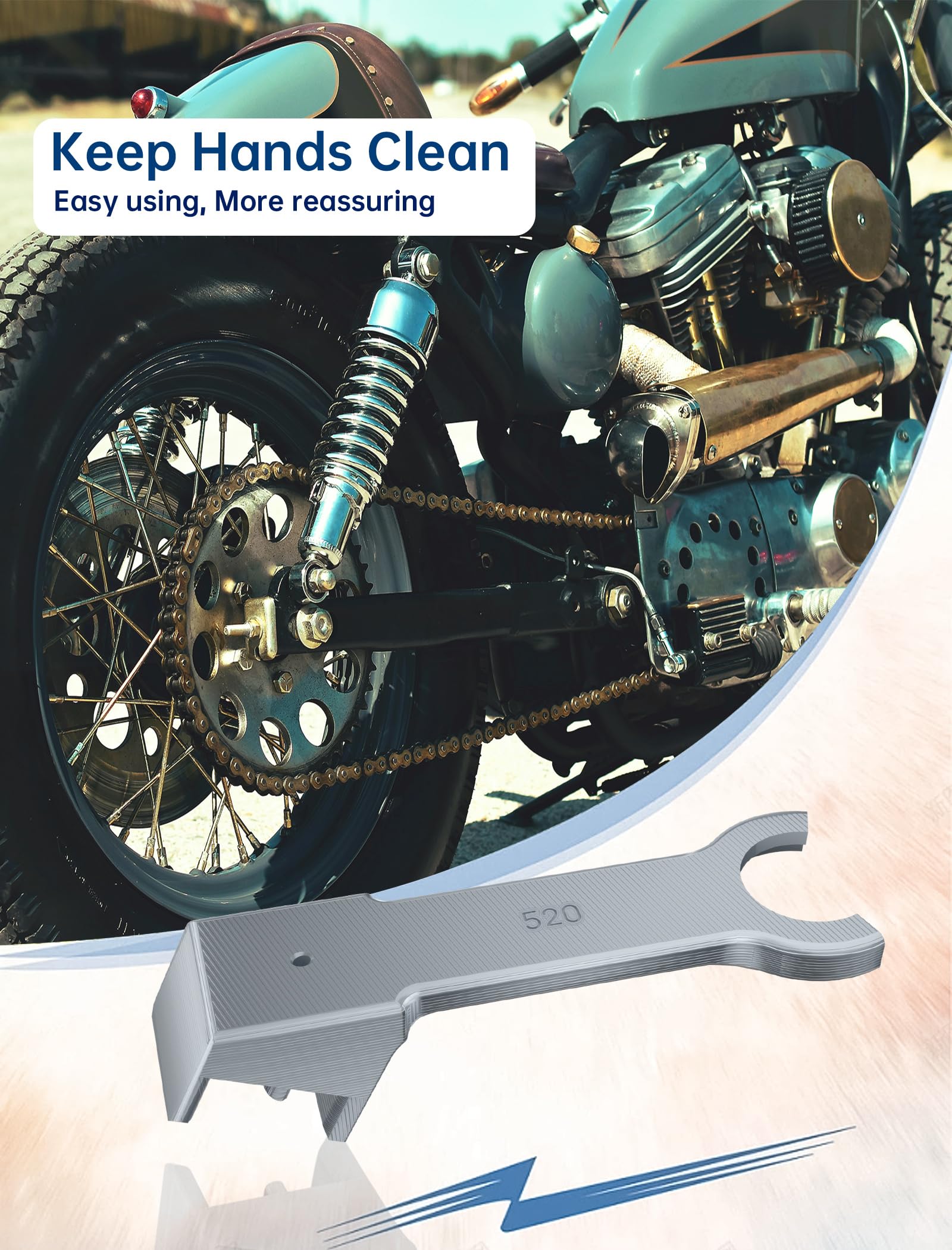 Motorcycle Chain Oiler, Upgraded (#520) Motorbike Chain Gear Oiler Cleaner Spray-On Auxiliary Motorcycle Chain Tool For Daily Care Compatible With Most Chain Lube Can