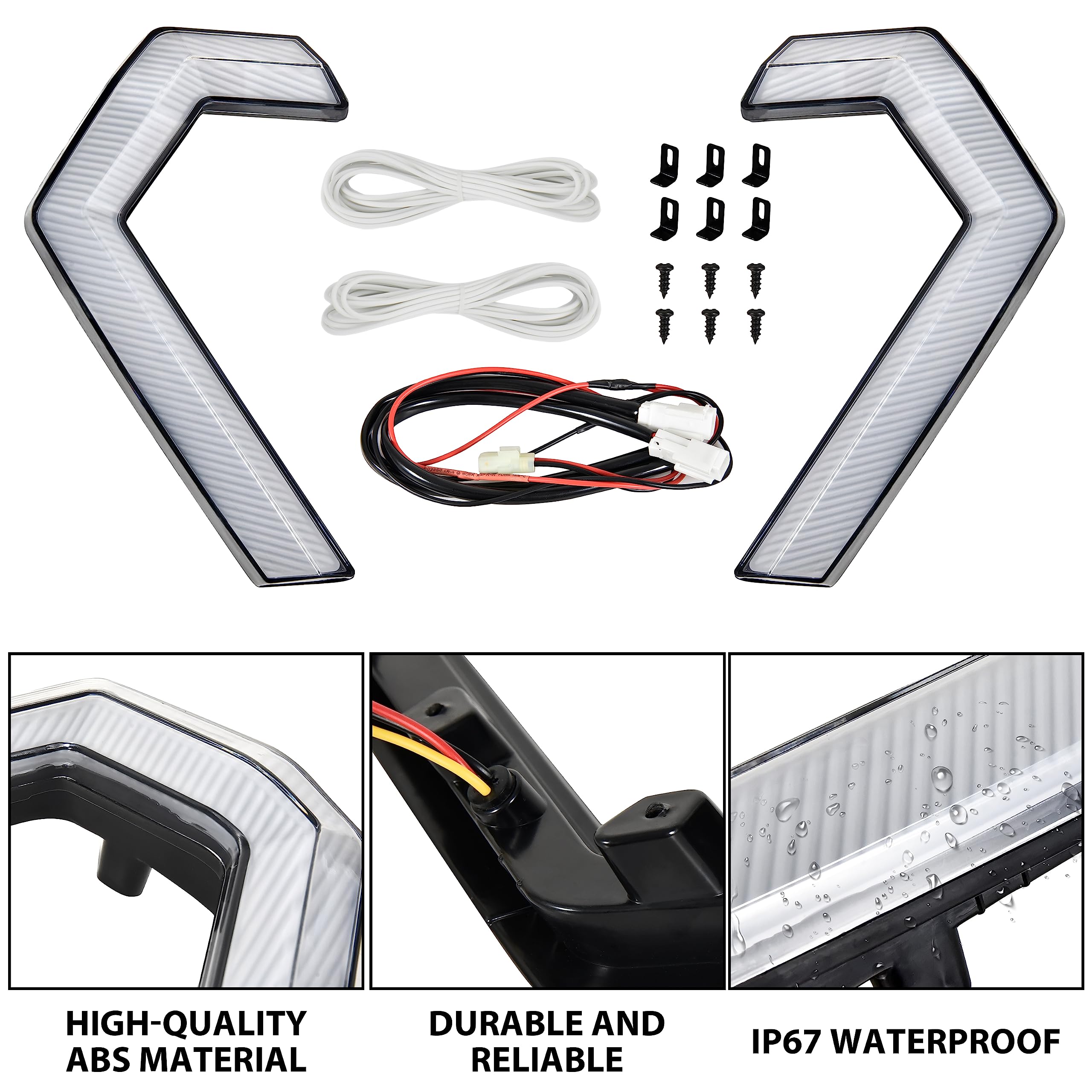 SAUTVS LED Turn Signal Fang Lights for Honda Talon 1000, Front Grille Accent Lights Signature Lights Grill Lamps for Honda Talon