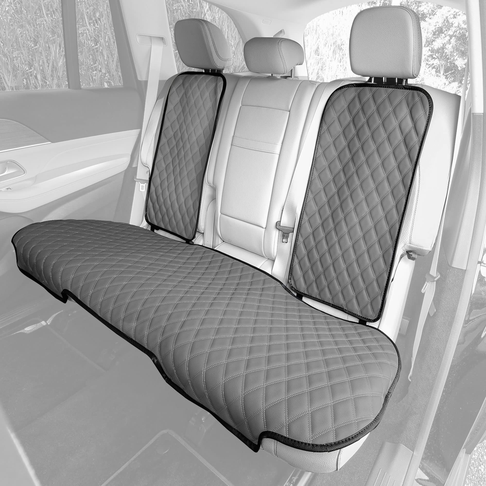 Fh Group Car Seat Cushion Rear Set Faux Leather Automotive Seat Cushions - Universal Fit, Rear Car Seat Cushion, Car Seat Cushio