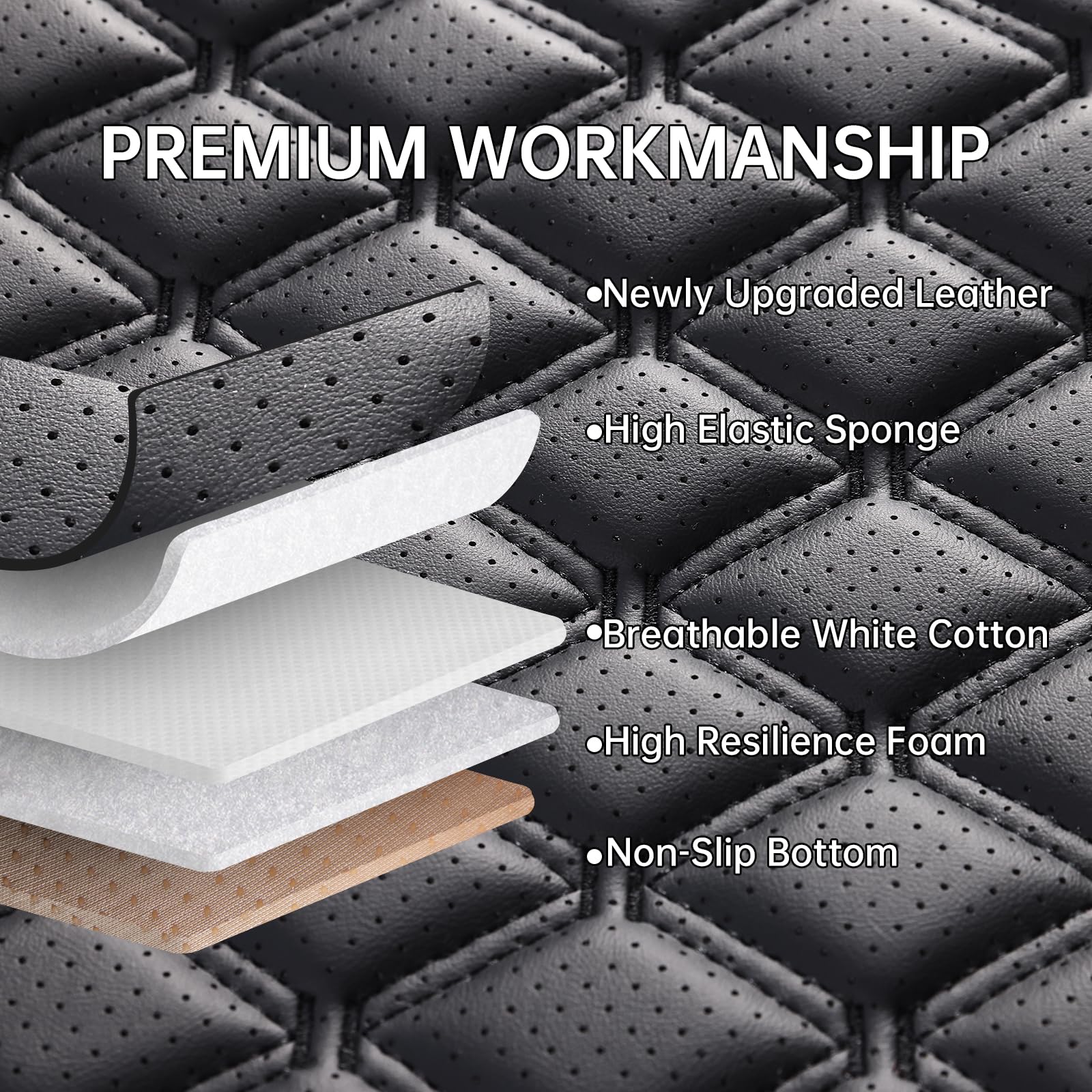 Sxikin Car Seat Covers Full Set, Luxury Faux Leather Car Seat Covers Waterproof Non-Slip Seat Protector Universal Fit For Most C