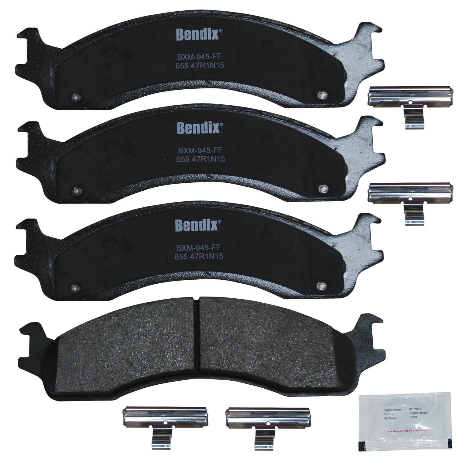 Bendix Priority1 Cfm655 Semi-Metallic Front Brake Pads For Select Models Dodge B2500,B3500,Ram 2500 Van,3500 Ford E-150,E-250,E-