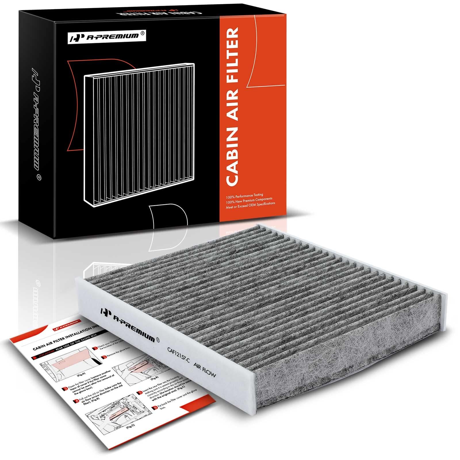 A-Premium Cabin Air Filter with Activated Carbon Compatible with Lexus, Toyota, Mazda Models - Avalon, Camry, Highlander, Coroll