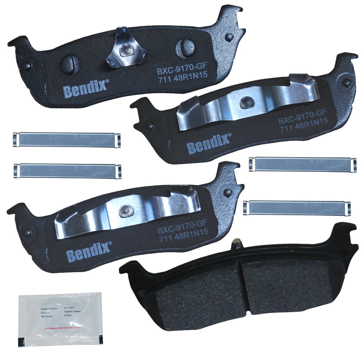 Bendix Priority1 Cfc711 Ceramic Rear Brake Pads For Select Models Ford Expedition, F-150, F-150 Heritage, F-250, Lobo, Lincoln B