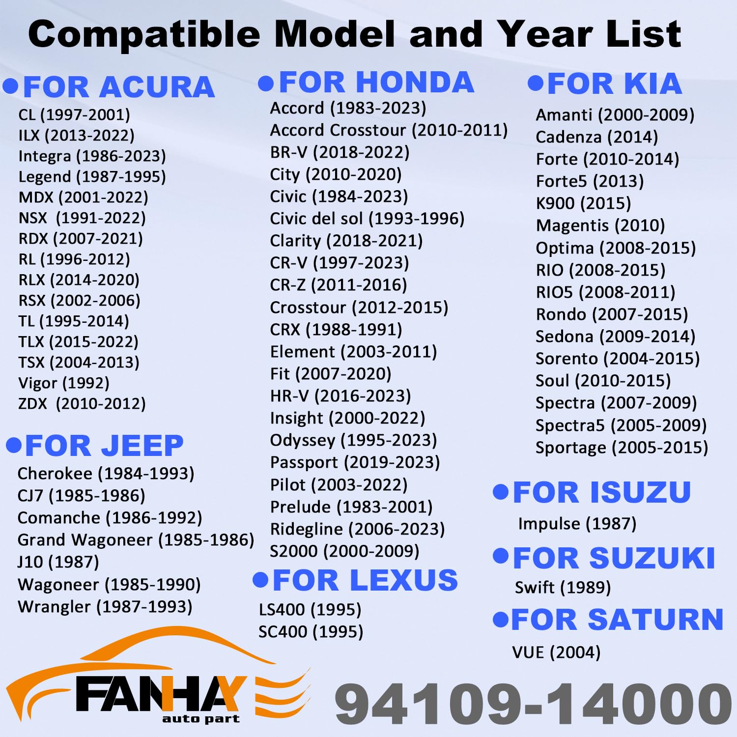 FANHAY 94109-14000 Oil Crush Washers/Drain Plug Gaskets Washers Seals Rings for Honda Civic Ridgeline Odyssey CRV CR-V Pilot Rea