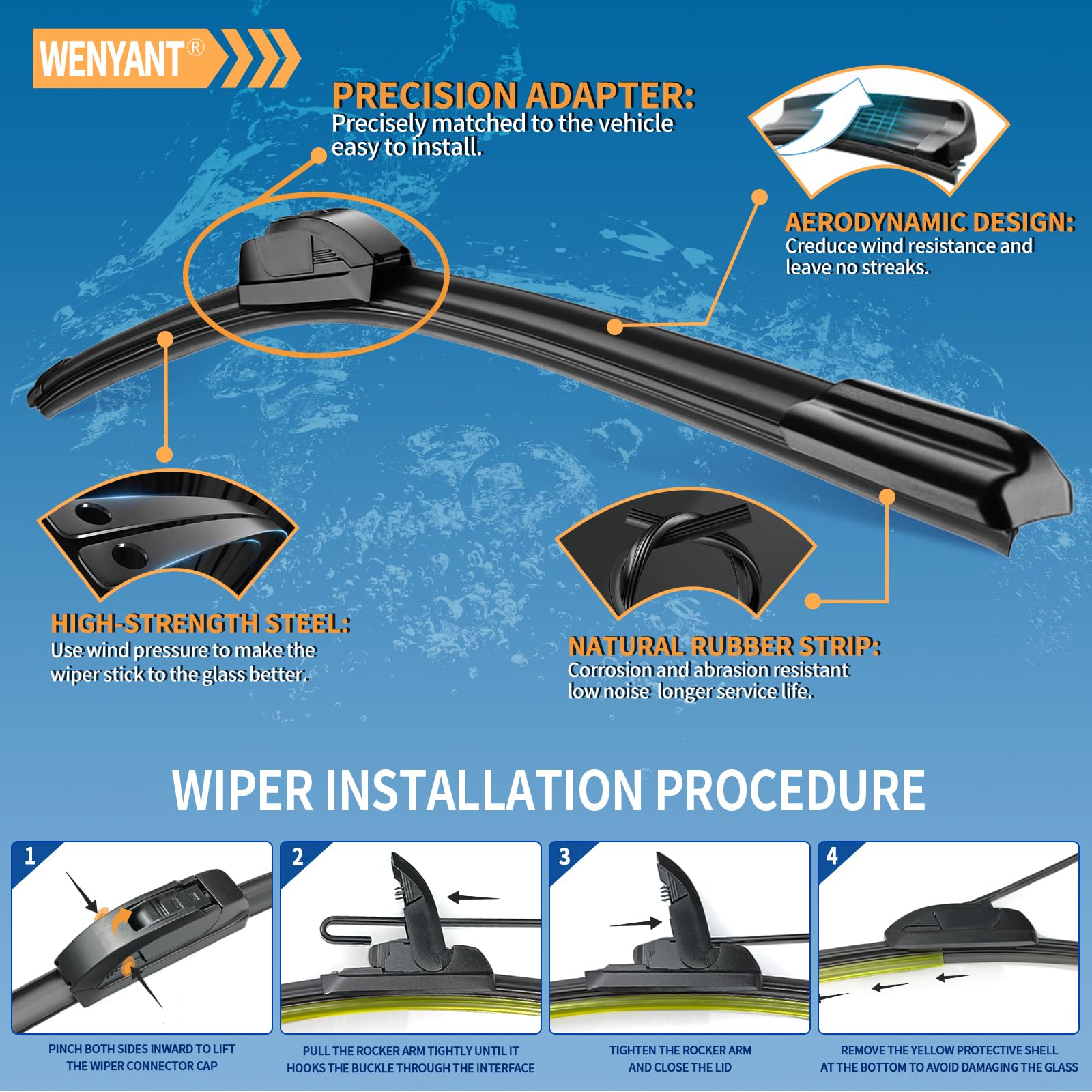 Oem Quality 24 Inch + 18 Inch Universal J/U Hook Front Windshield Wiper Blades For My Car All-Season Automotive Replacement Blad