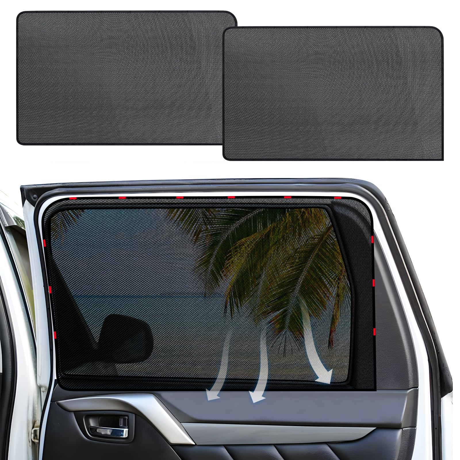 ZATOOTO Car Shades for Back Windows Baby, Car Window Shades Magnetic Mesh Sun Shade for Car Window Car Shade Protection from Hea