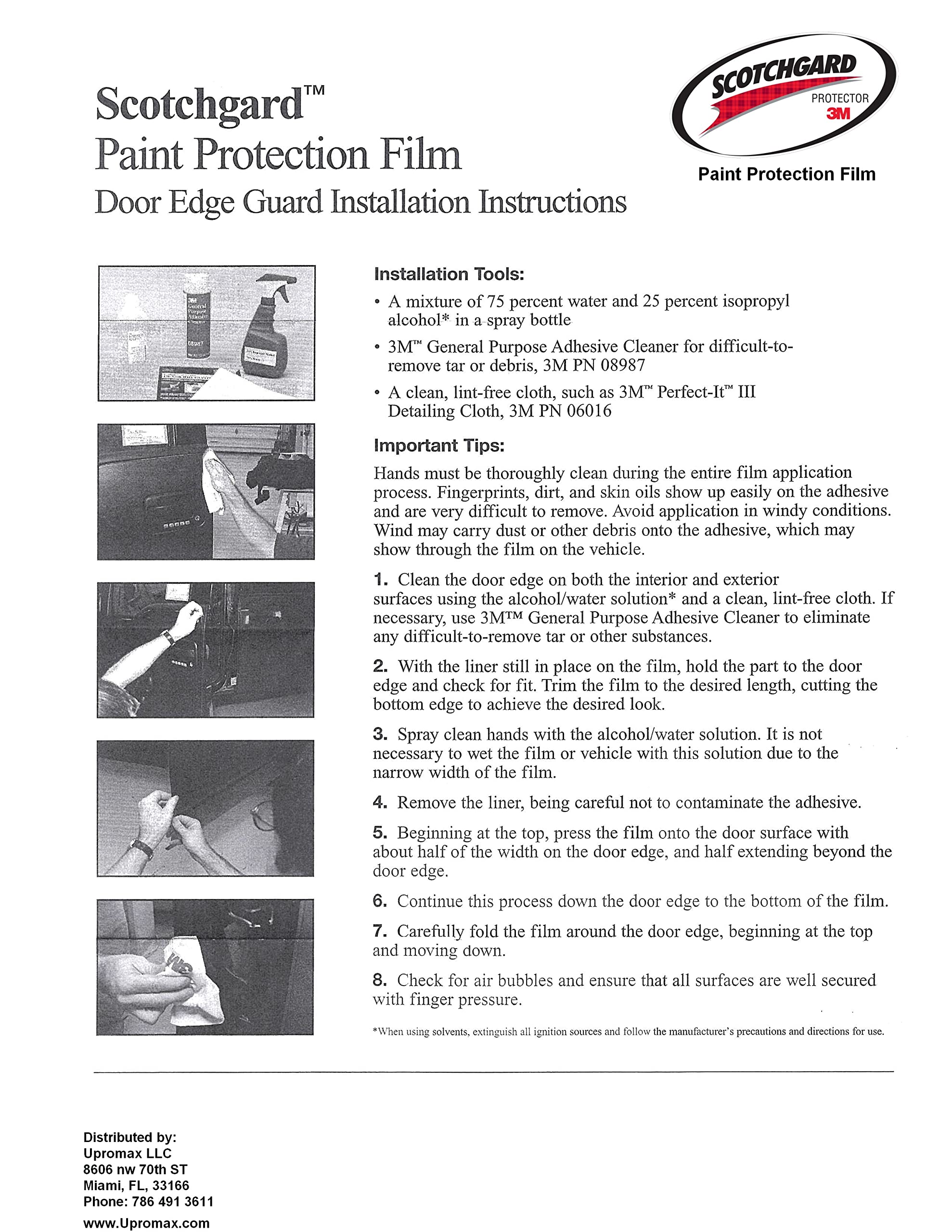 Door Edge Protector PRE-Cut Guard Scratch Paint Protection Film Clear Invisible Universal Car Truck (Roll 0.4 x 40yd)