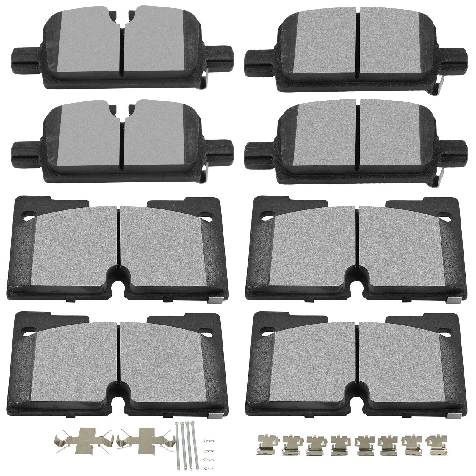 Scitoo Front Rear Disc Brake Pad Set 8Pcs W/Hardware Fit For Cadillac For Escalade Esv, For Chevy For Silverado 1500 Ltd/For Sub